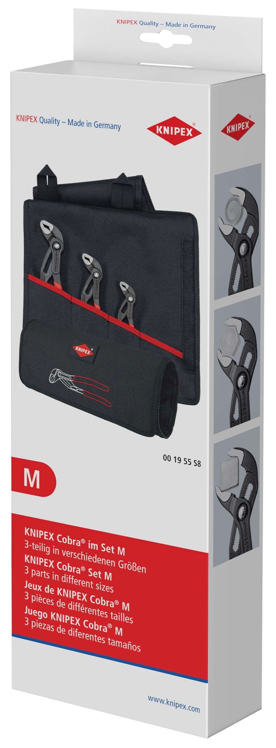 KNIPEX 00 19 55 S8 Sada Cobra® 1 x 87 01 125, 1 x 87 01 180, 1 x 87 01 250 321 mm