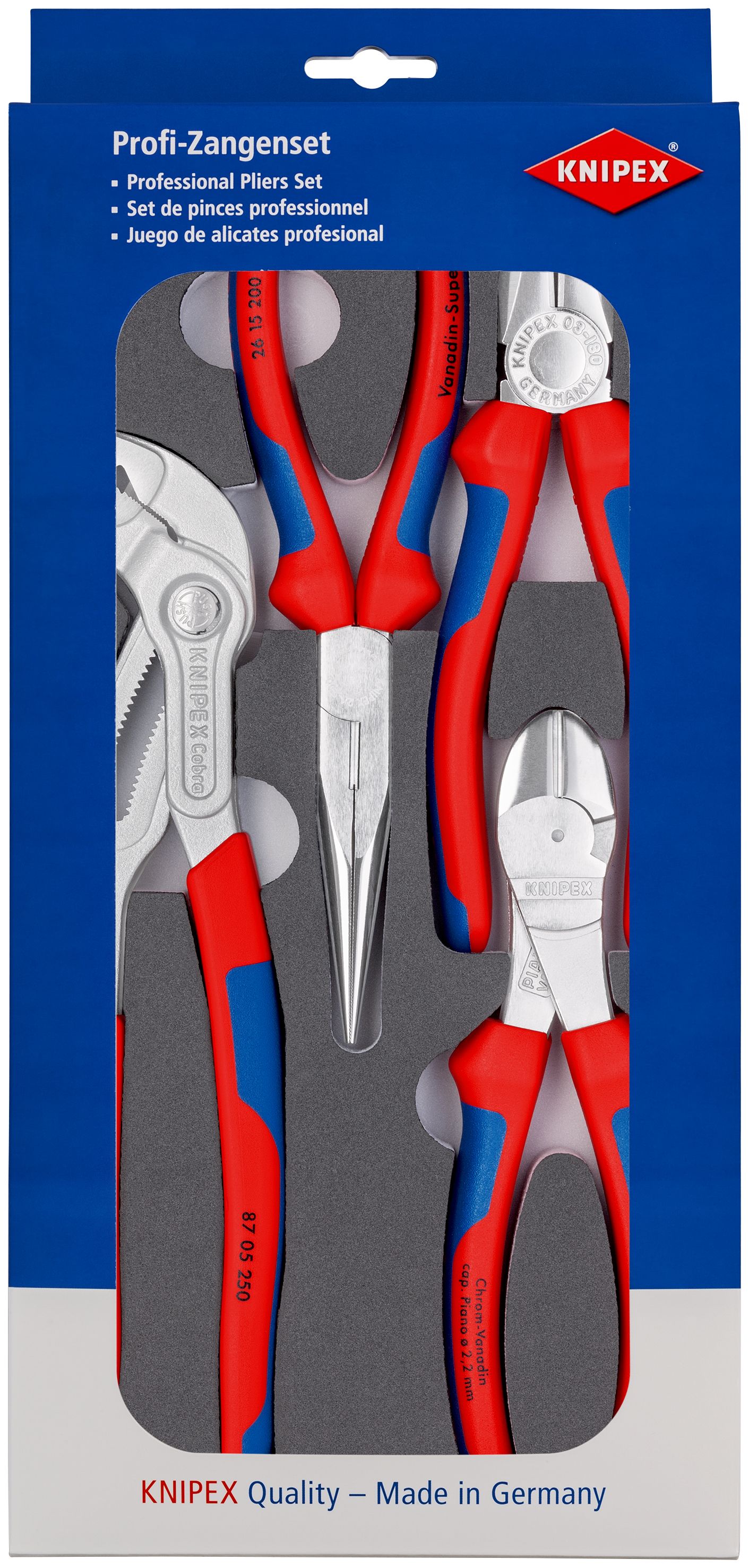 KNIPEX 00 20 01 V17 Sada kleští v pěnové vložce 4 díly