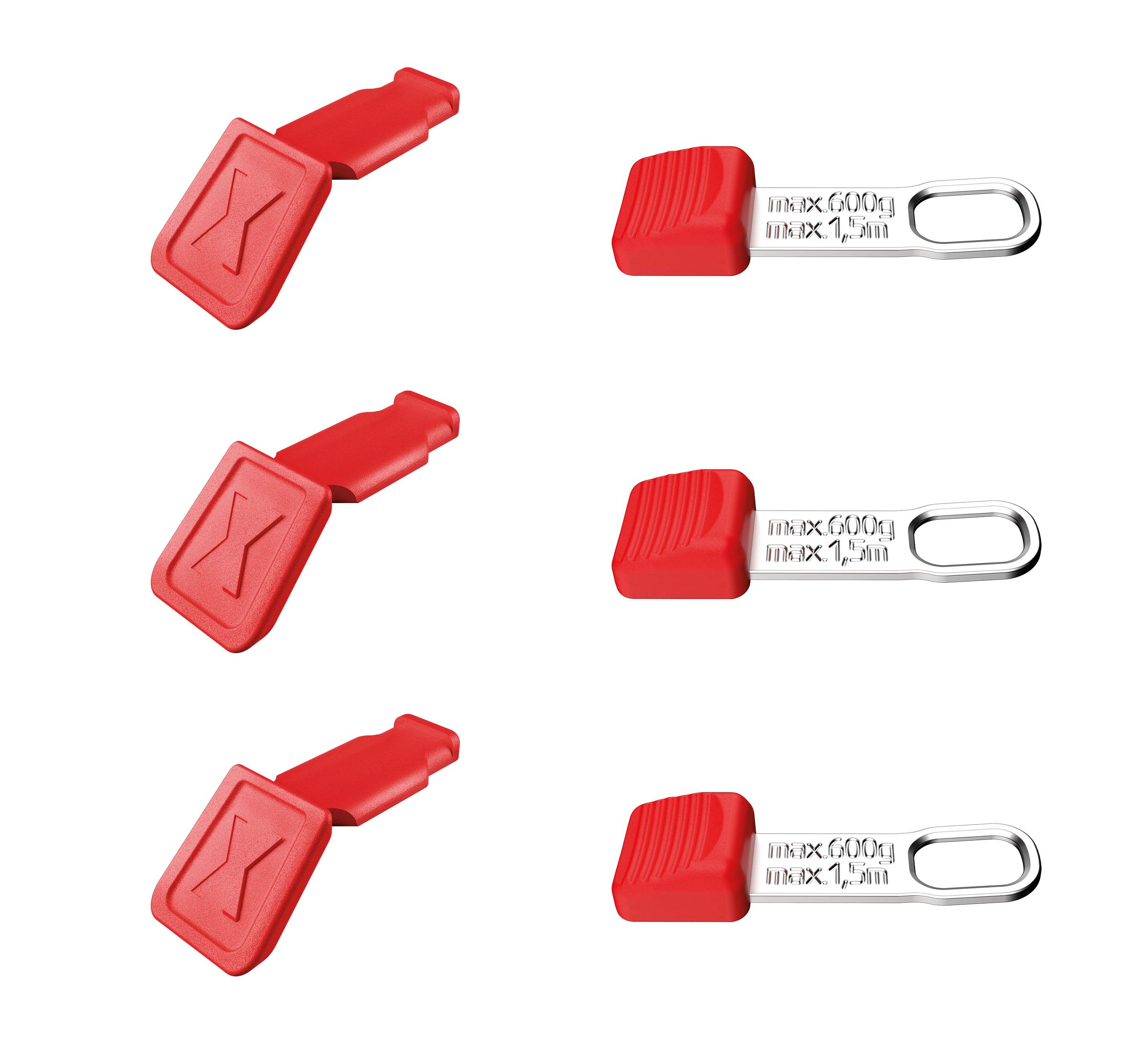 KNIPEX 00 63 06 TCR TetheredTool klipy + ColorCode klipy červené, po 3 kusech 122 mm