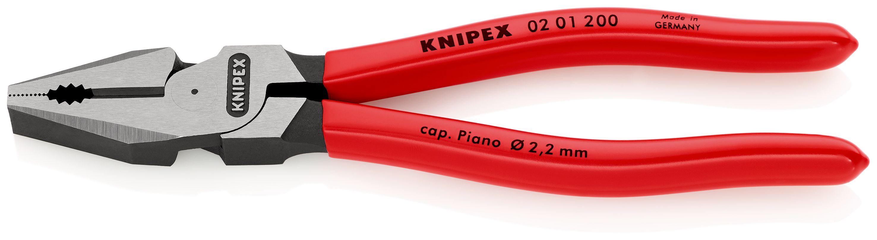 KNIPEX 02 01 200 Silové kombinované kleště potaženo plastem atramentované na černo 200 mm