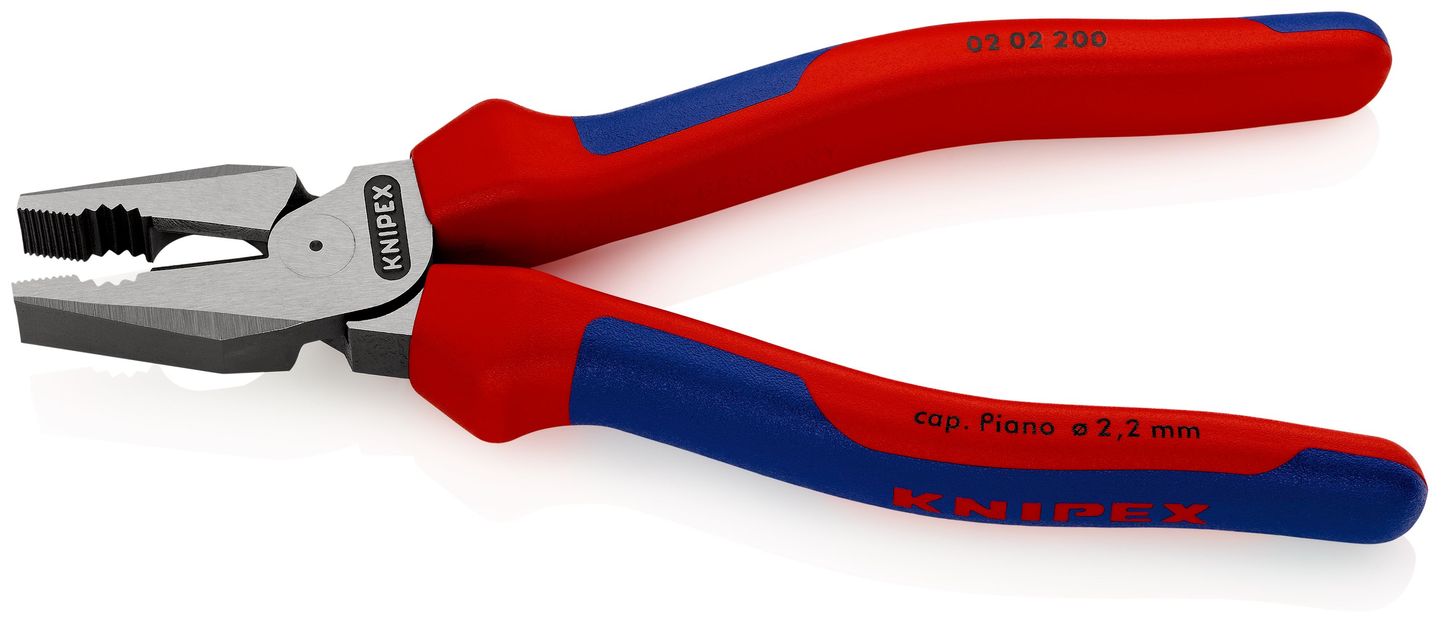 KNIPEX 02 02 200 Silové kombinované kleště s vícekomponentními rukojeťmi atramentované na černo 200 mm