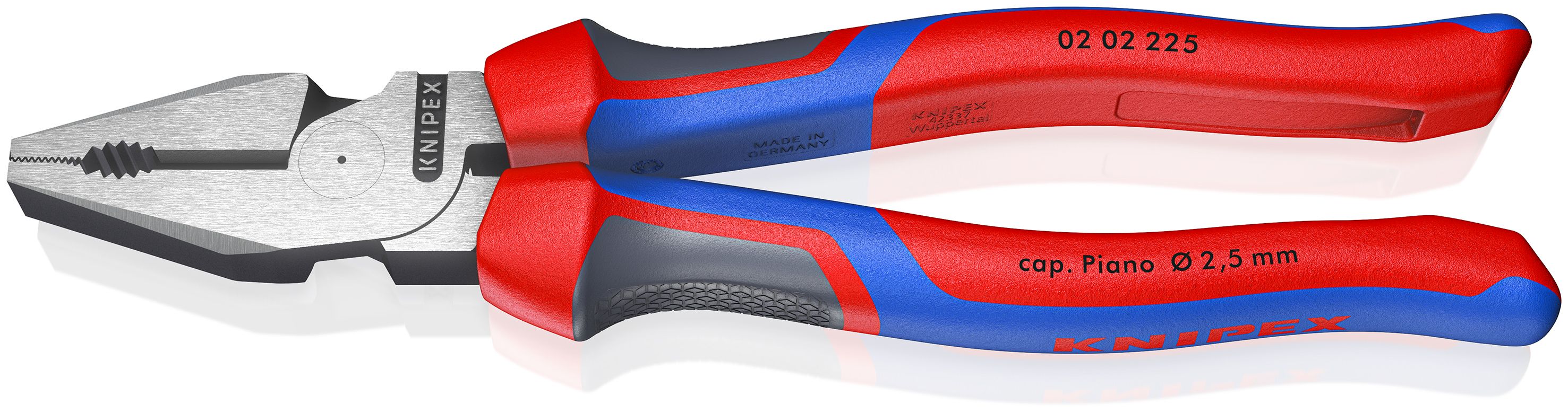 KNIPEX 02 02 225 Silové kombinované kleště s komfortní rukojeti atramentované na černo 225 mm