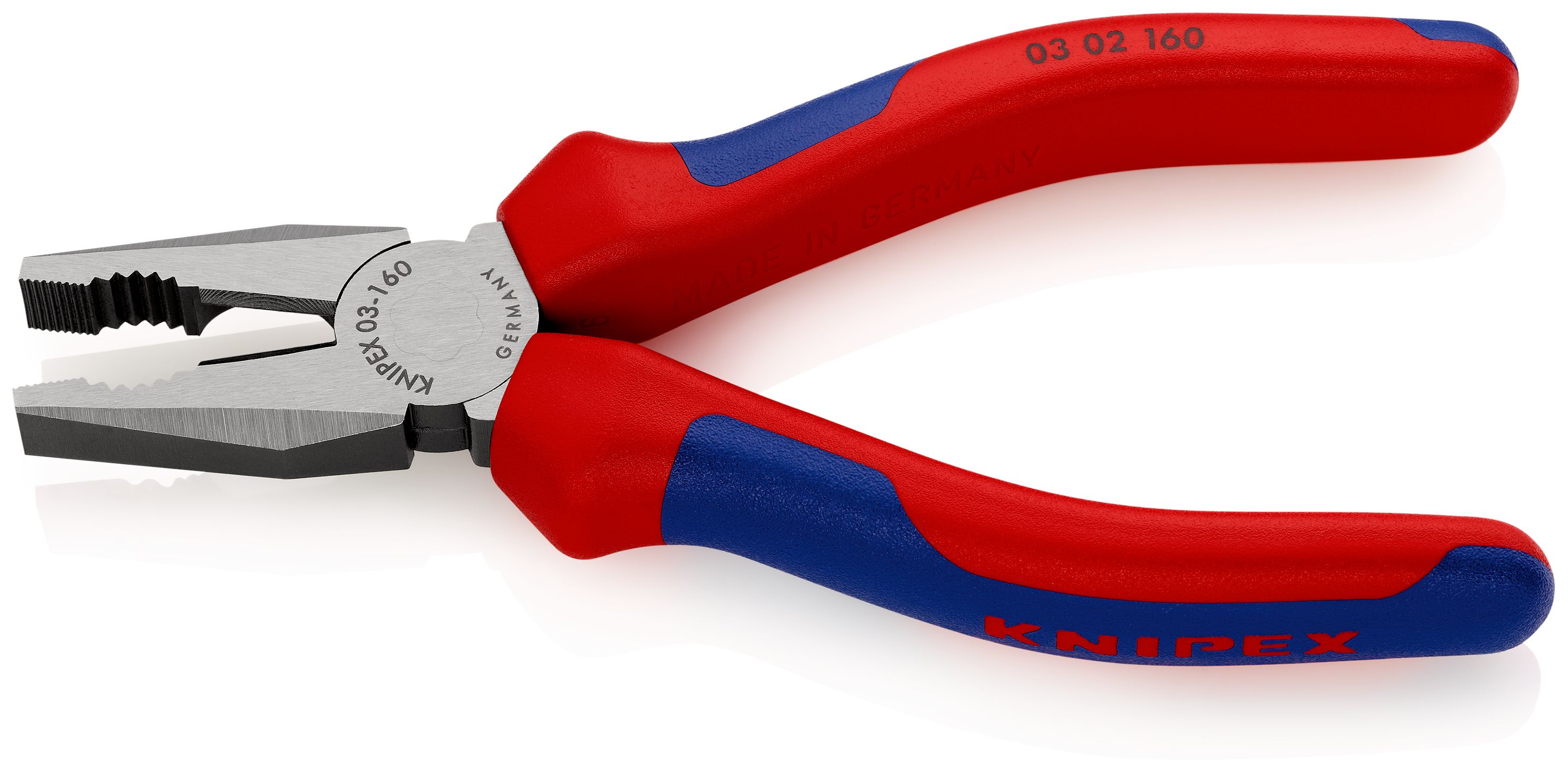 KNIPEX 03 02 160 Kombinované kleště s vícekomponentními rukojeťmi atramentované na černo 160 mm