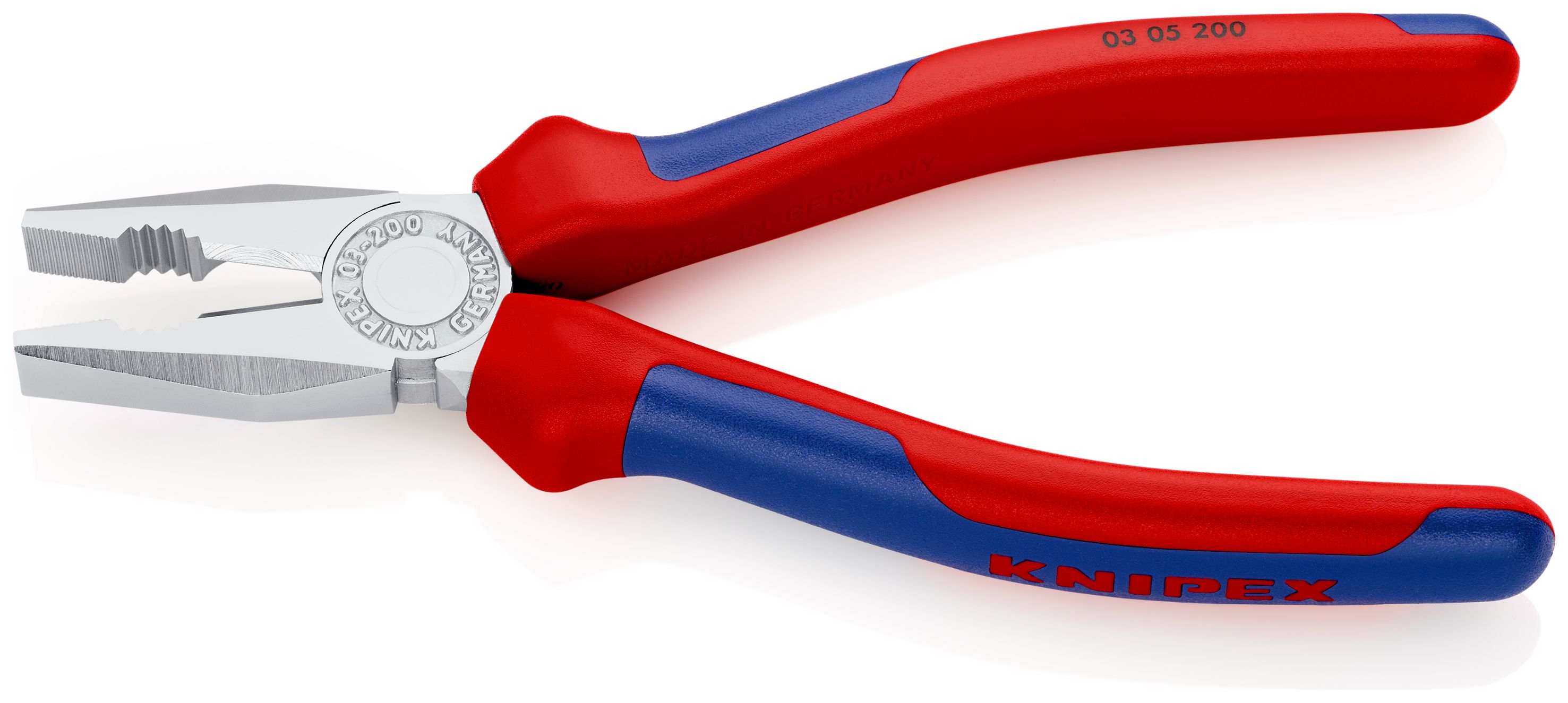 KNIPEX 03 05 200 Kombinované kleště s vícekomponentními rukojeťmi chromované 200 mm