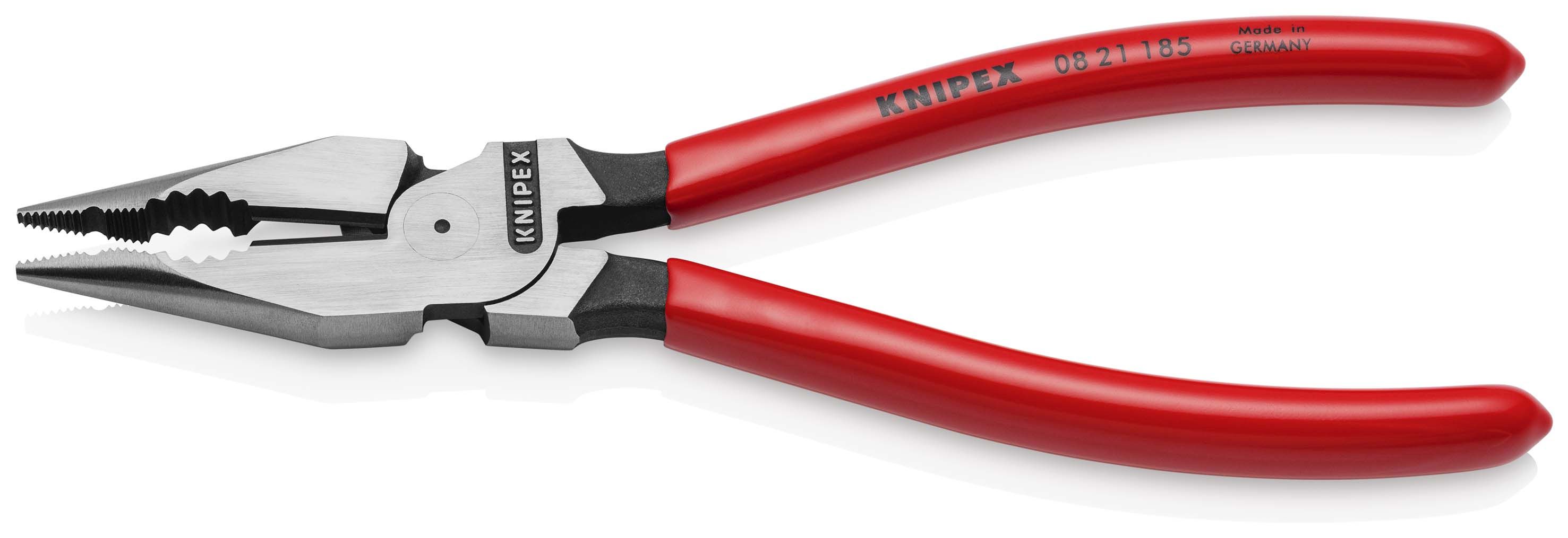 KNIPEX 08 21 185 Kombinované úzké ploché kleště potaženo plastem atramentované na černo 185 mm