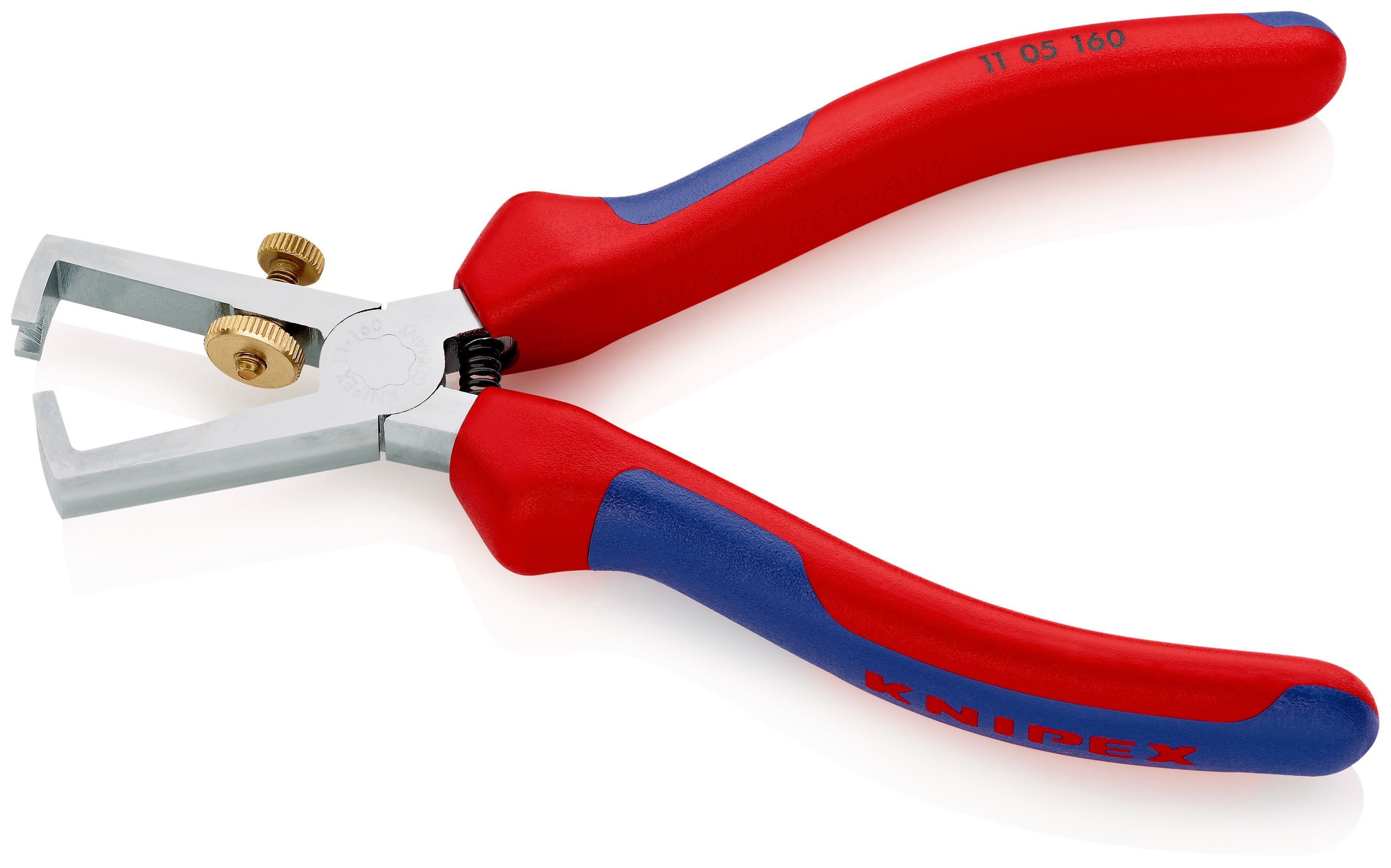 KNIPEX 11 05 160 Odizolovací kleště S otevírací pružinou, univerzální s vícekomponentními rukojeťmi chromované 160 mm