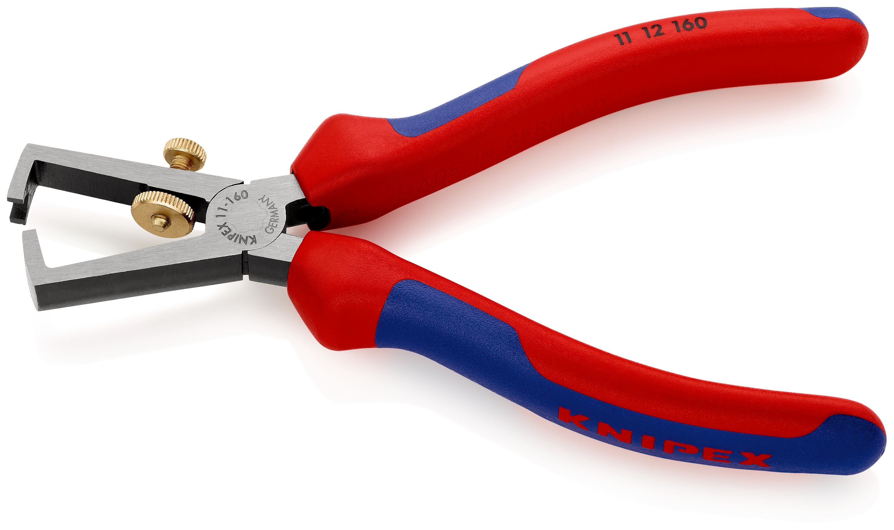 KNIPEX 11 12 160 Odizolovací kleště univerzální s vícekomponentními rukojeťmi atramentované na černo 160 mm
