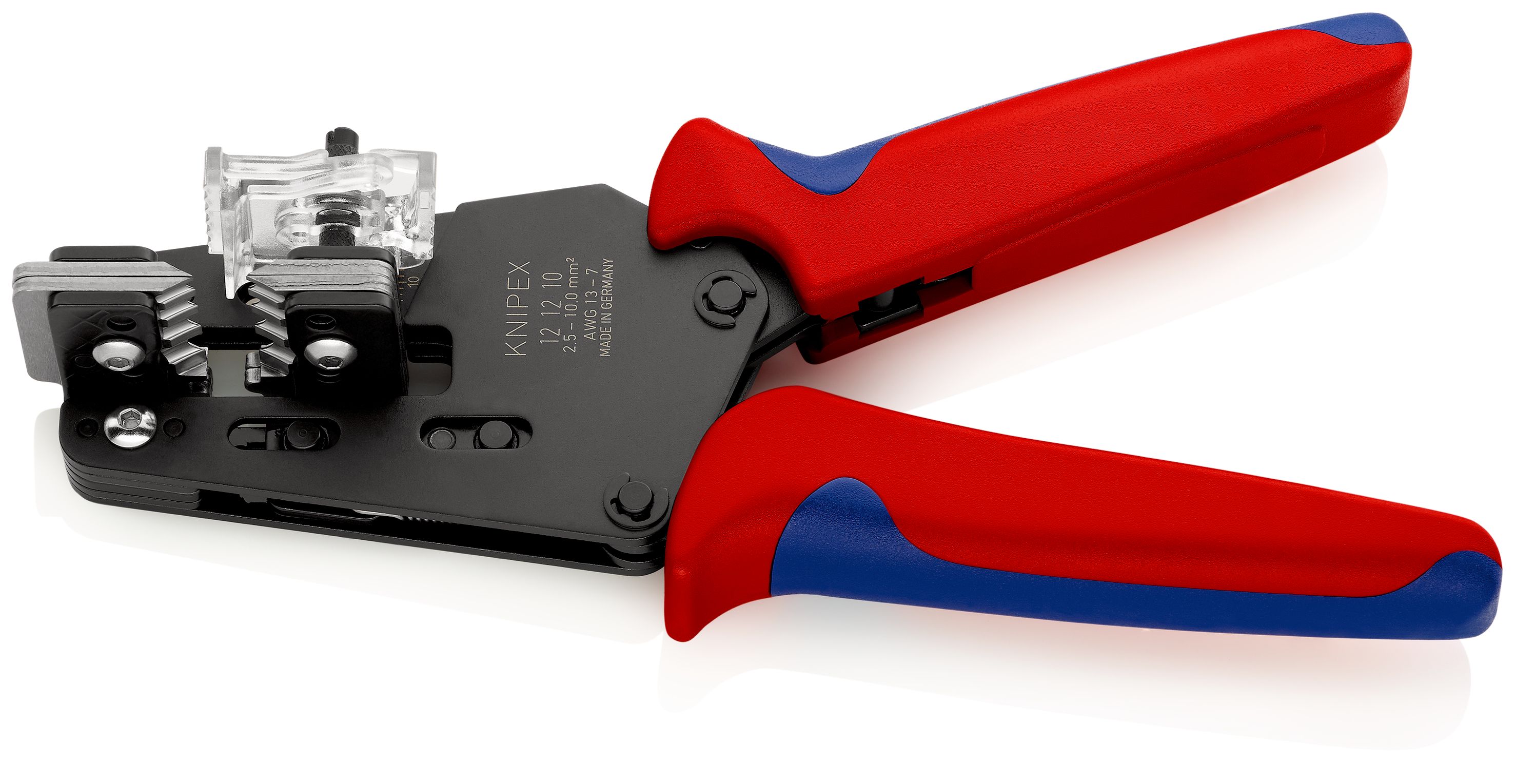 KNIPEX 12 12 10 Přesné odizolovací kleště s tvarovými noži s vícekomponentními rukojeťmi leštěné 195 mm