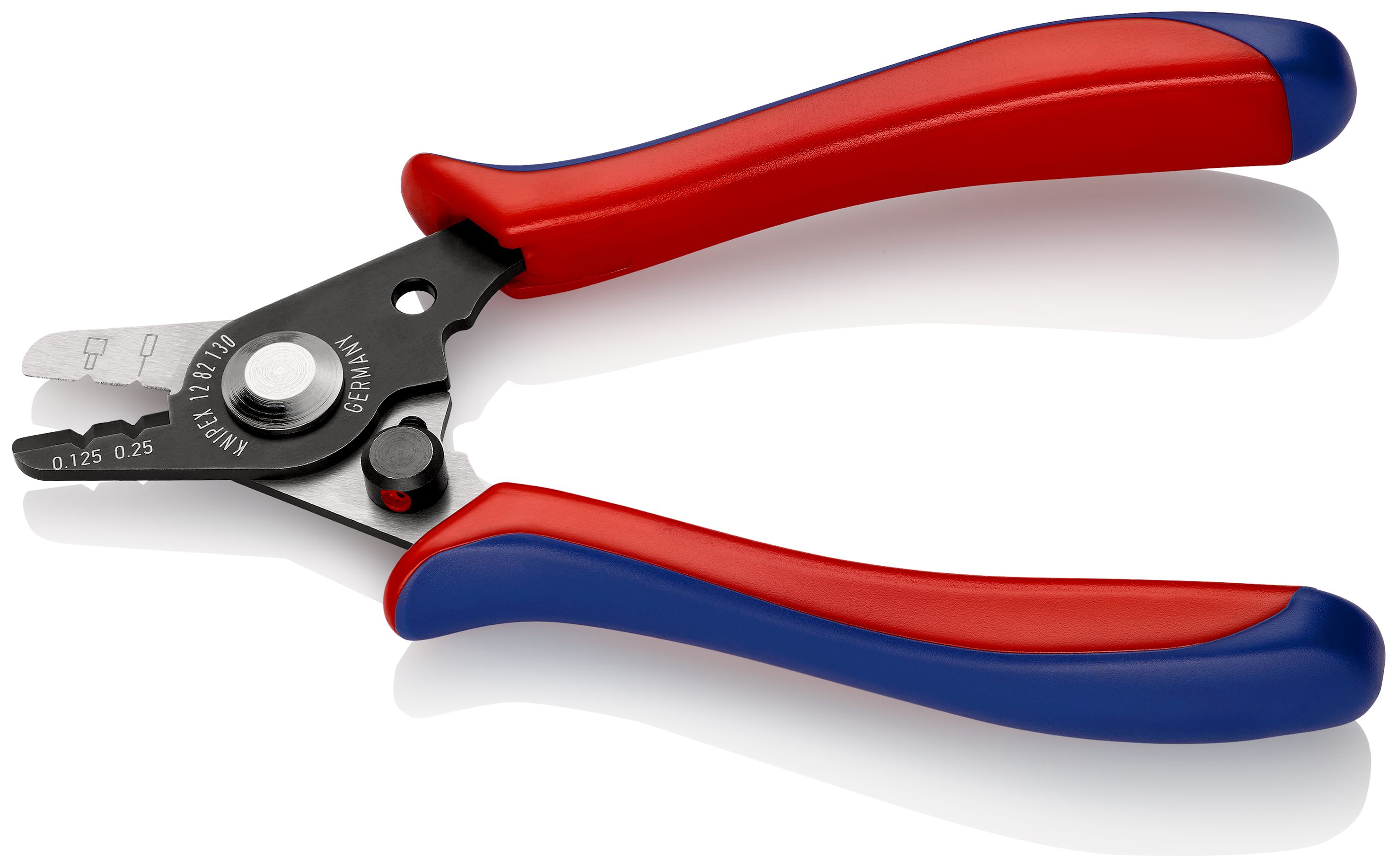 KNIPEX 12 82 130 SB Odizolovací kleště na světlovody s plastovými návleky rukojetí leštěné 130 mm