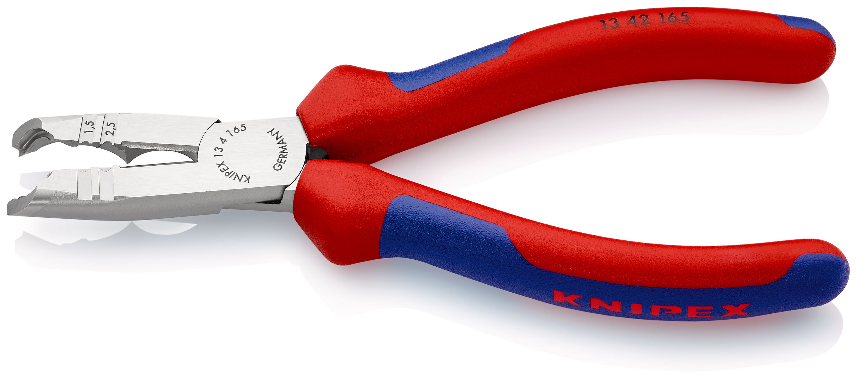 KNIPEX 13 42 165 Odizolovací kleště s vícekomponentními rukojeťmi atramentované na černo 165 mm