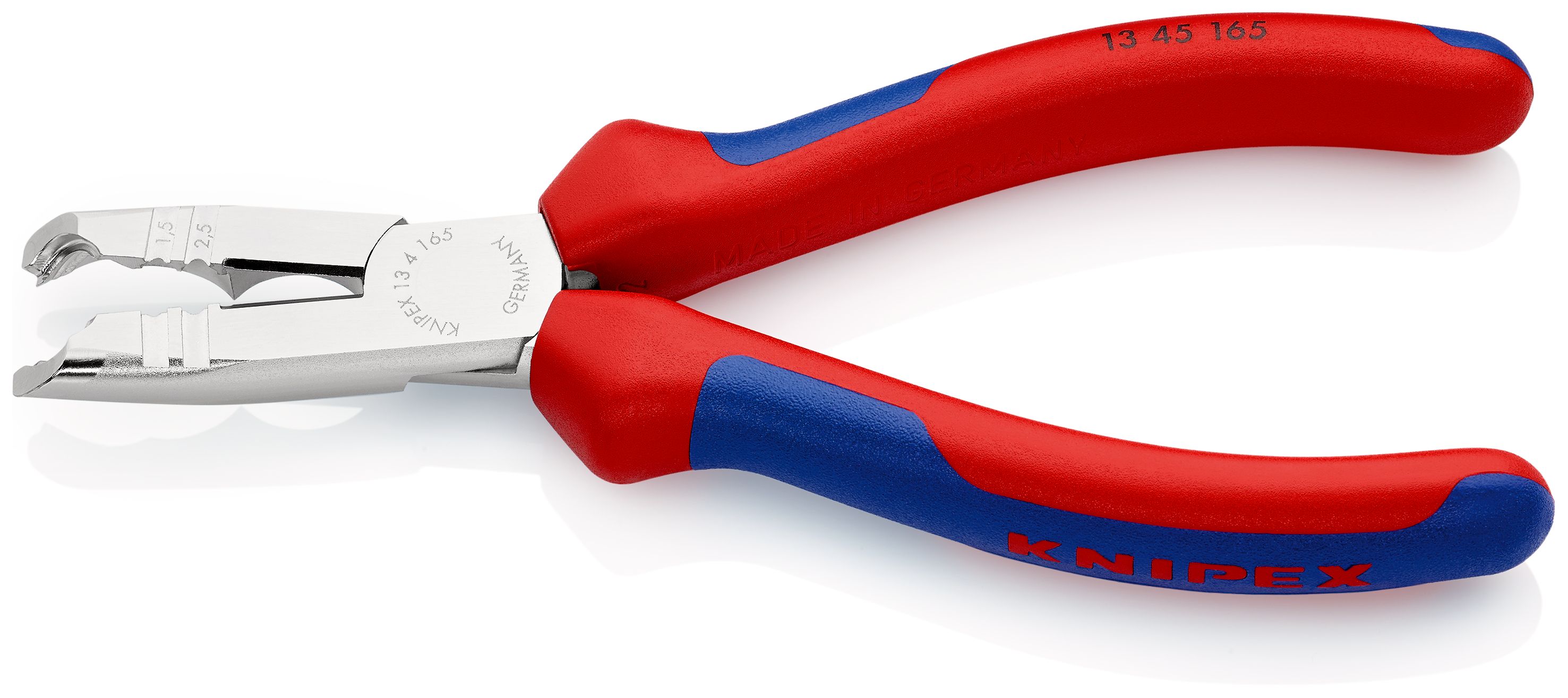 KNIPEX 13 45 165 Odizolovací kleště s vícekomponentními rukojeťmi chromované 165 mm