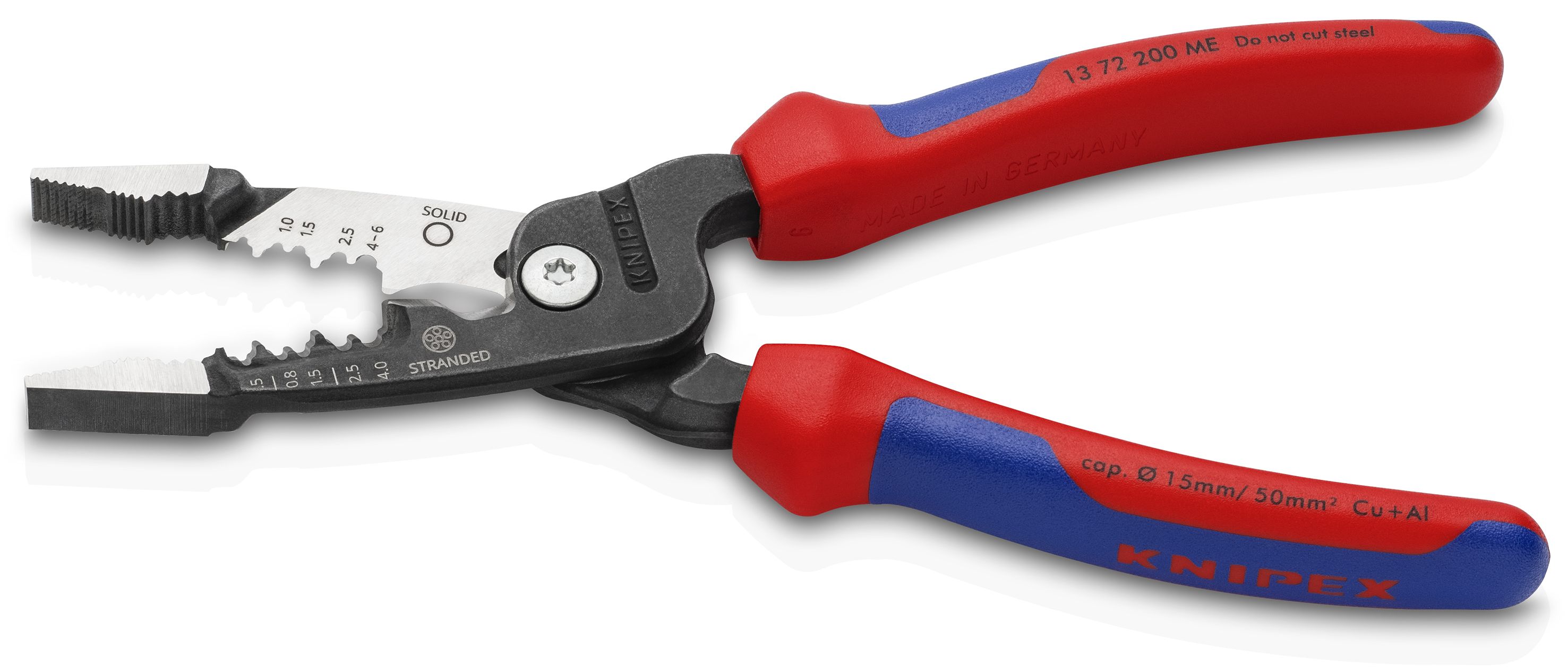 KNIPEX 13 72 200 ME WireStripper metrický model s vícekomponentními rukojeťmi atramentované na černo 200 mm