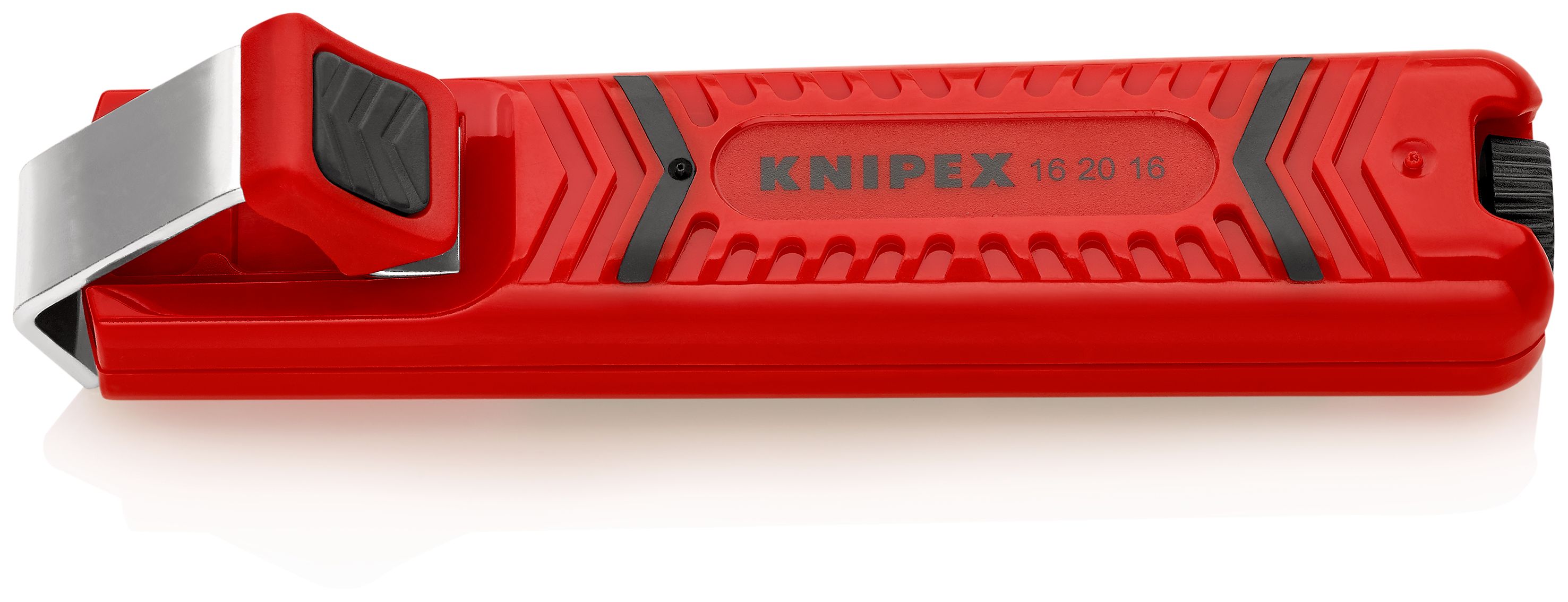 KNIPEX 16 20 16 SB Nástroj pro odstraňování plášťů se skalpelovou čepelí plastové pouzdro odolávající rázovému nárazu 130 mm