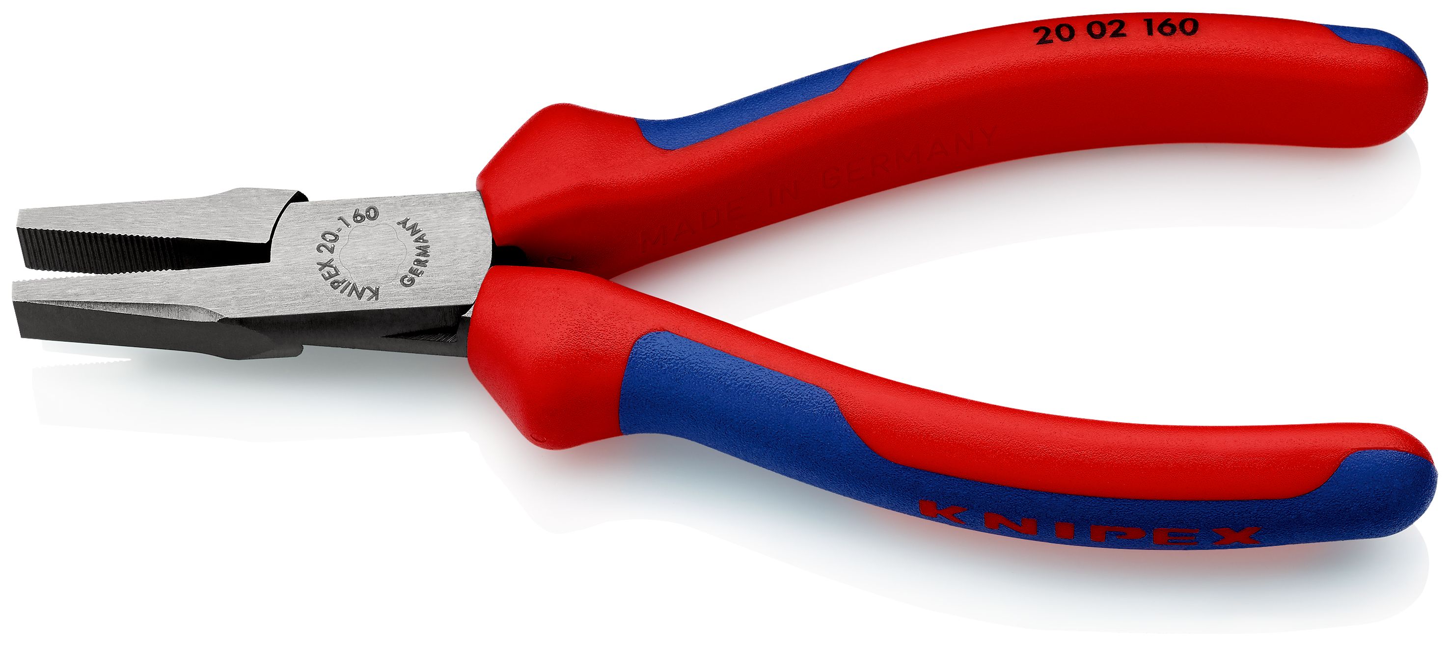 KNIPEX 20 02 160 Ploché kleště s vícekomponentními rukojeťmi atramentované na černo 160 mm