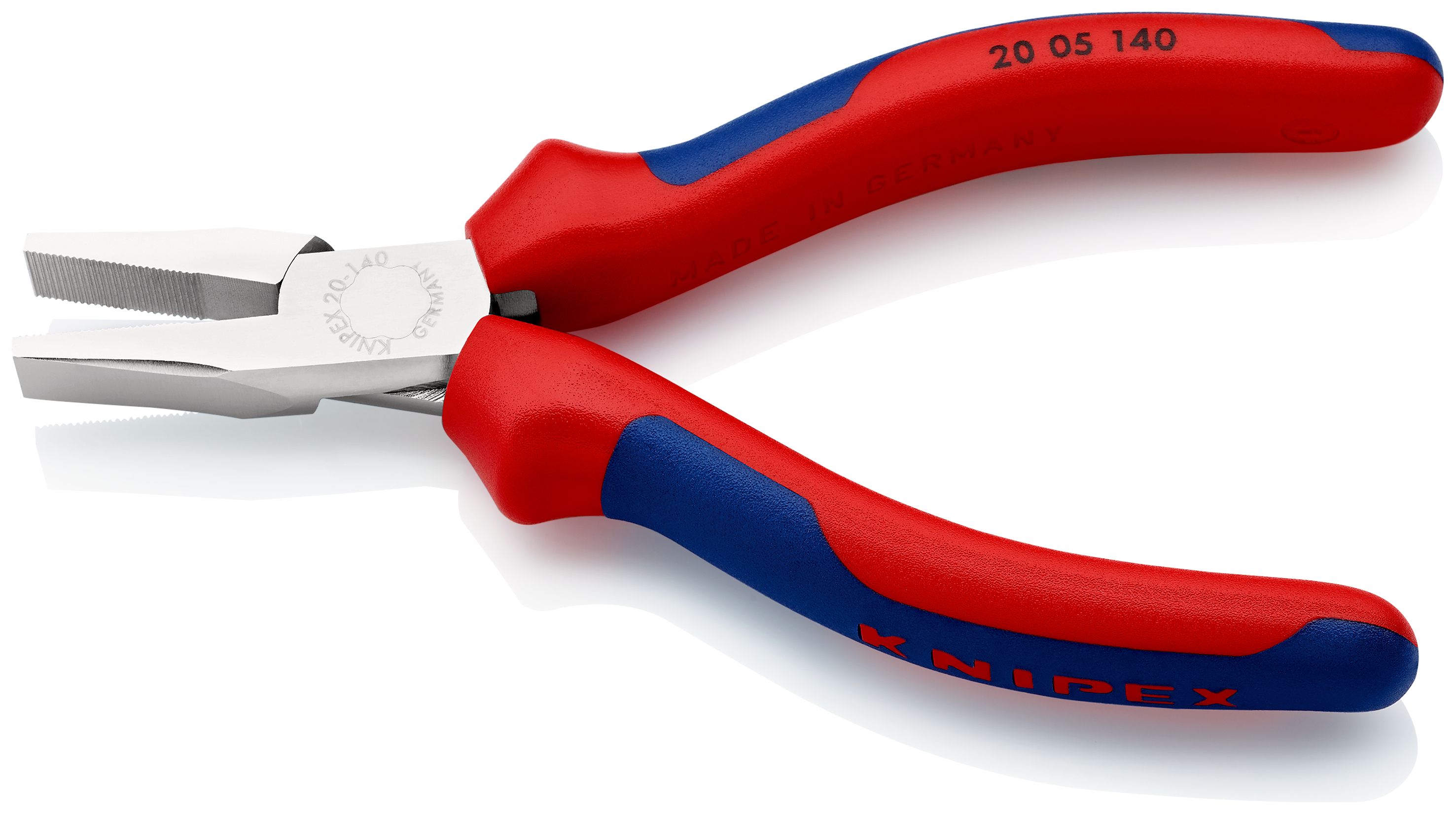 KNIPEX 20 05 140 Ploché kleště s vícekomponentními rukojeťmi chromované 140 mm