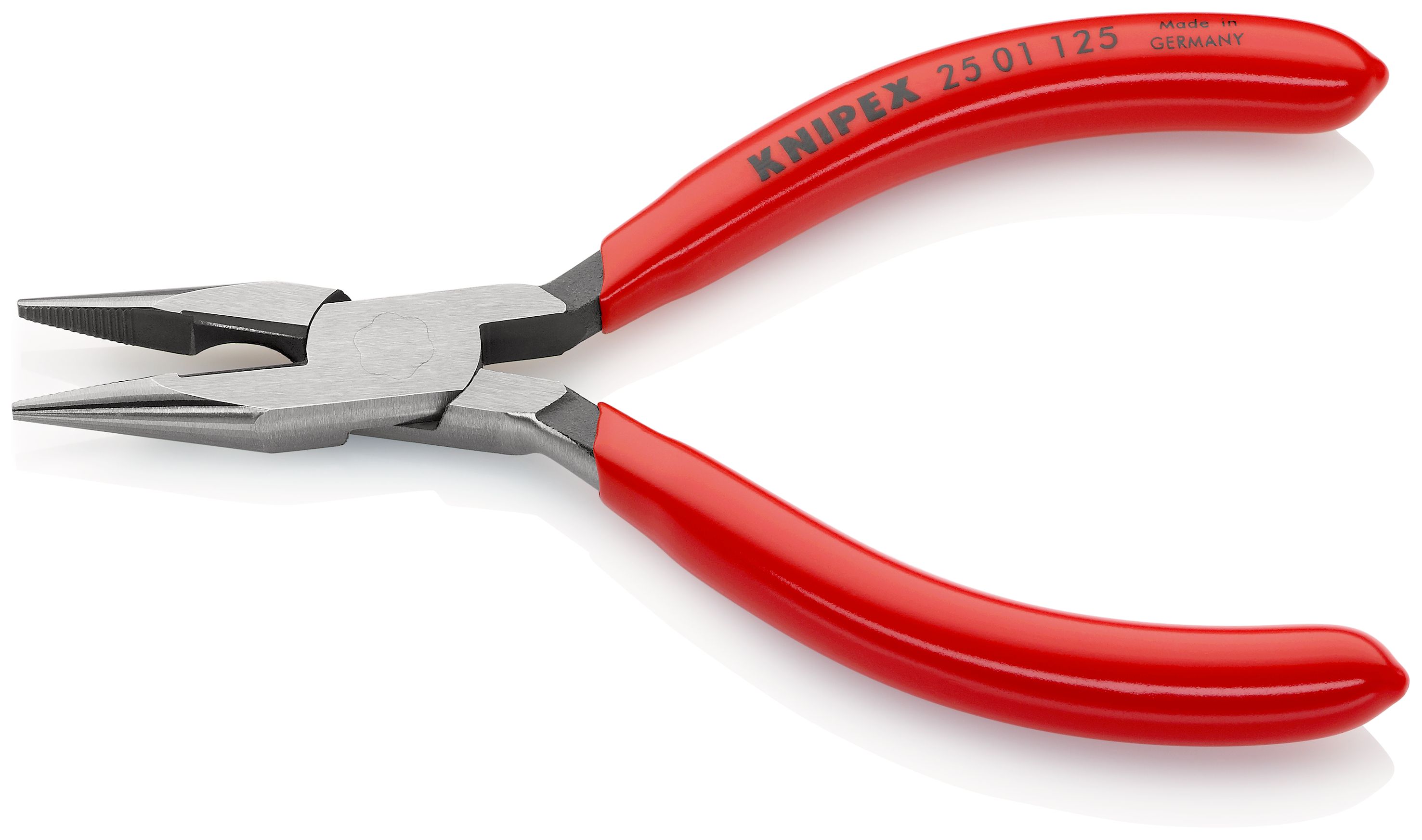 KNIPEX 25 01 125 Půlkulaté kleště s břity (Kleště pro radiotechniku) potaženo plastem atramentované na černo 125 mm