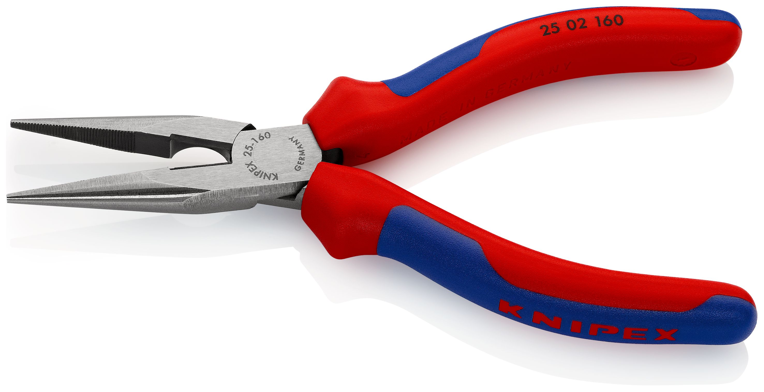KNIPEX 25 02 160 Půlkulaté kleště s břity (Kleště pro radiotechniku) s vícekomponentními rukojeťmi atramentované na černo 160 mm