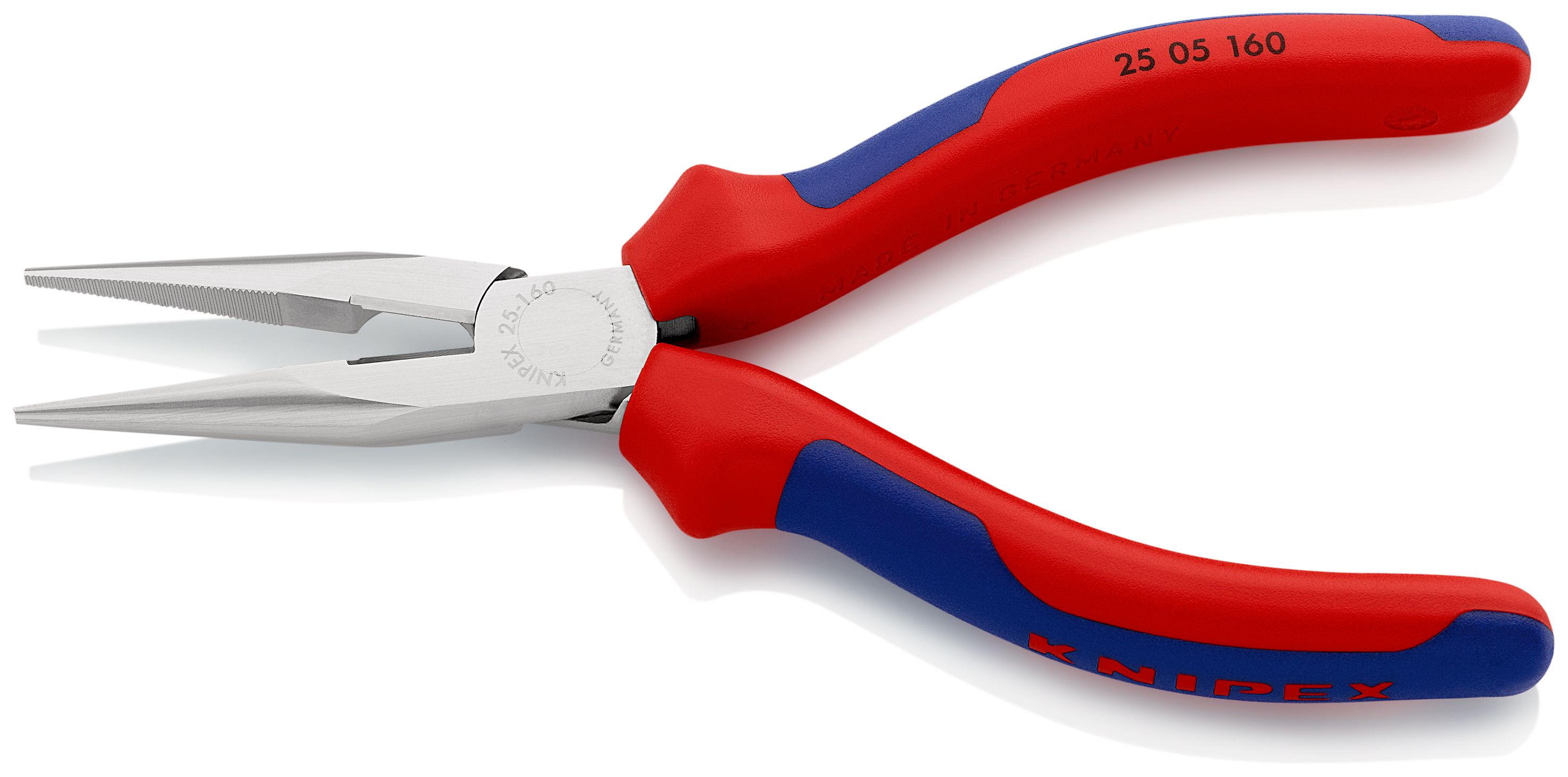 KNIPEX 25 05 160 Půlkulaté kleště s břity (Kleště pro radiotechniku) s vícekomponentními rukojeťmi chromované 160 mm
