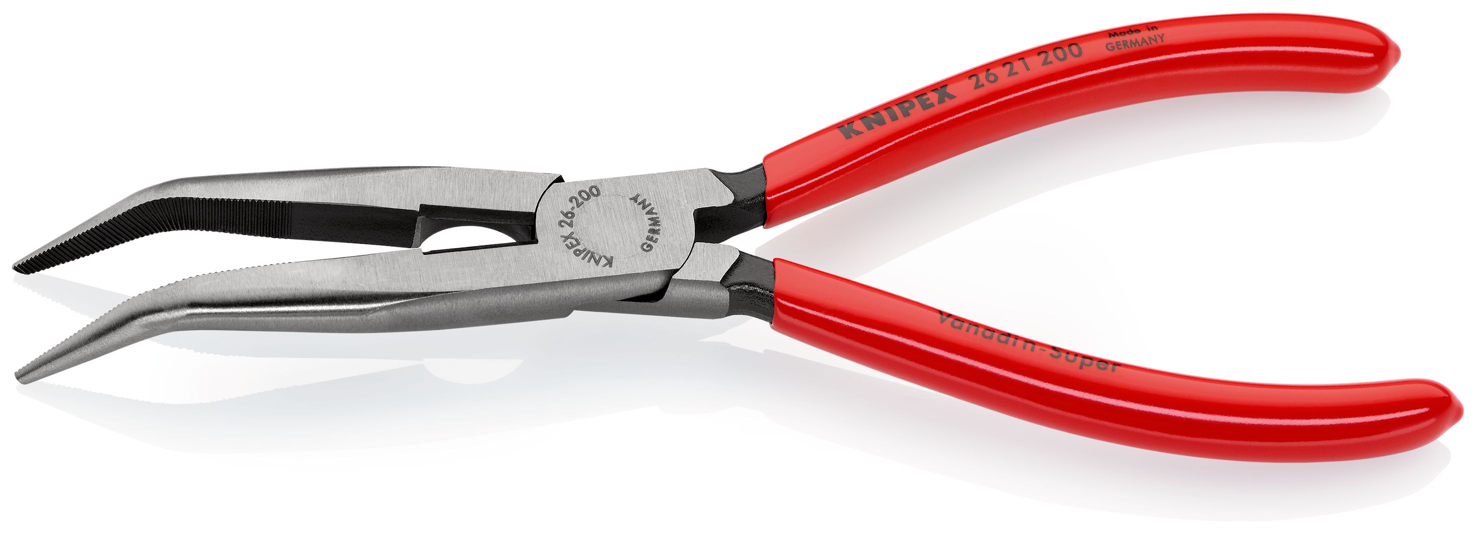 KNIPEX 26 21 200 Půlkulaté kleště s břity (úzké ploché kleště) potaženo plastem atramentované na černo 200 mm
