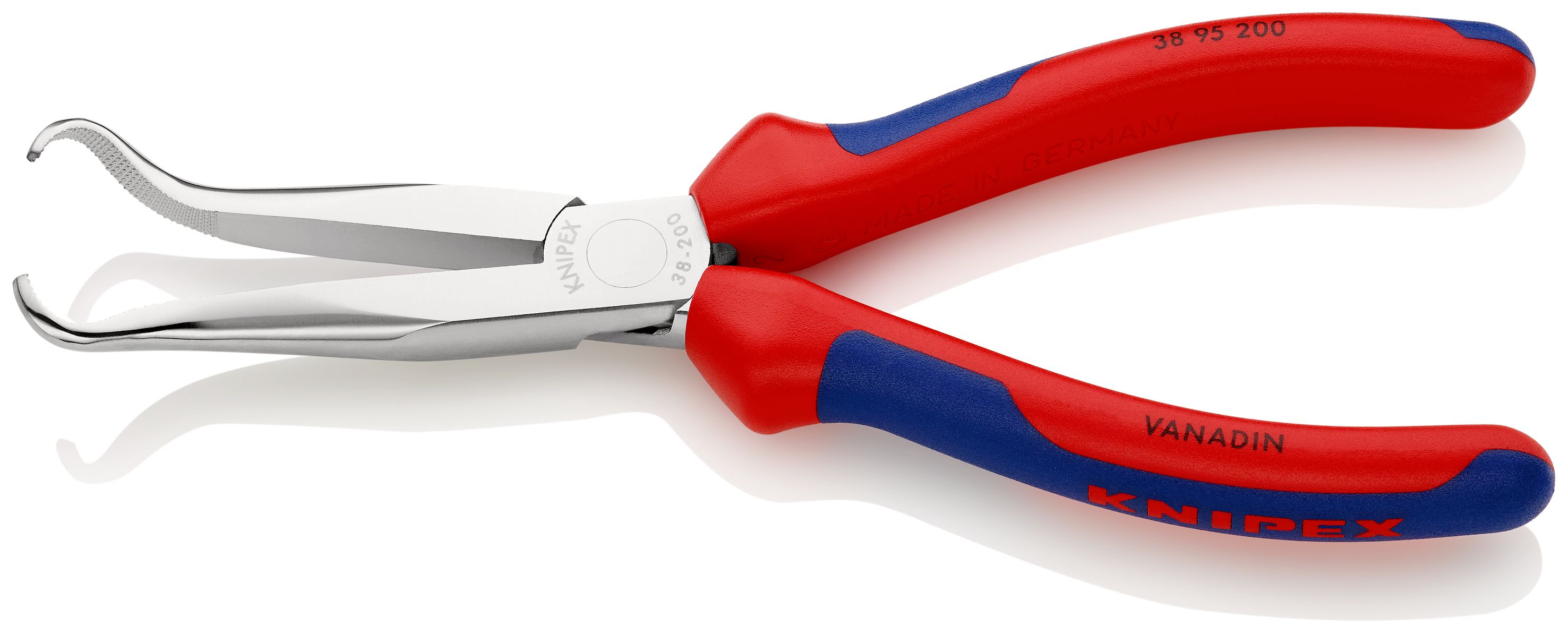 KNIPEX 38 95 200 Kleště pro mechaniky s vícekomponentními rukojeťmi chromované 200 mm