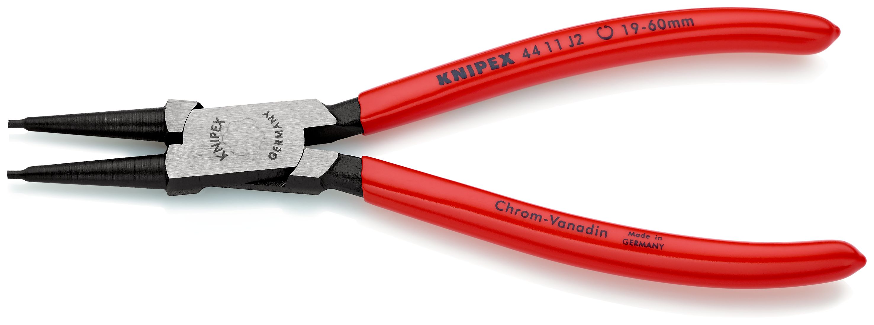 KNIPEX 44 11 J2 Kleště na pojistné kroužky pro vnitřní kroužky v otvorech potaženo plastem atramentované na černo 180 mm