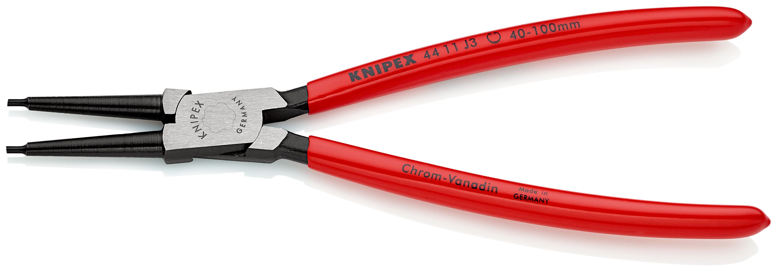 KNIPEX 44 11 J3 Kleště na pojistné kroužky pro vnitřní kroužky v otvorech potaženo plastem atramentované na černo 225 mm