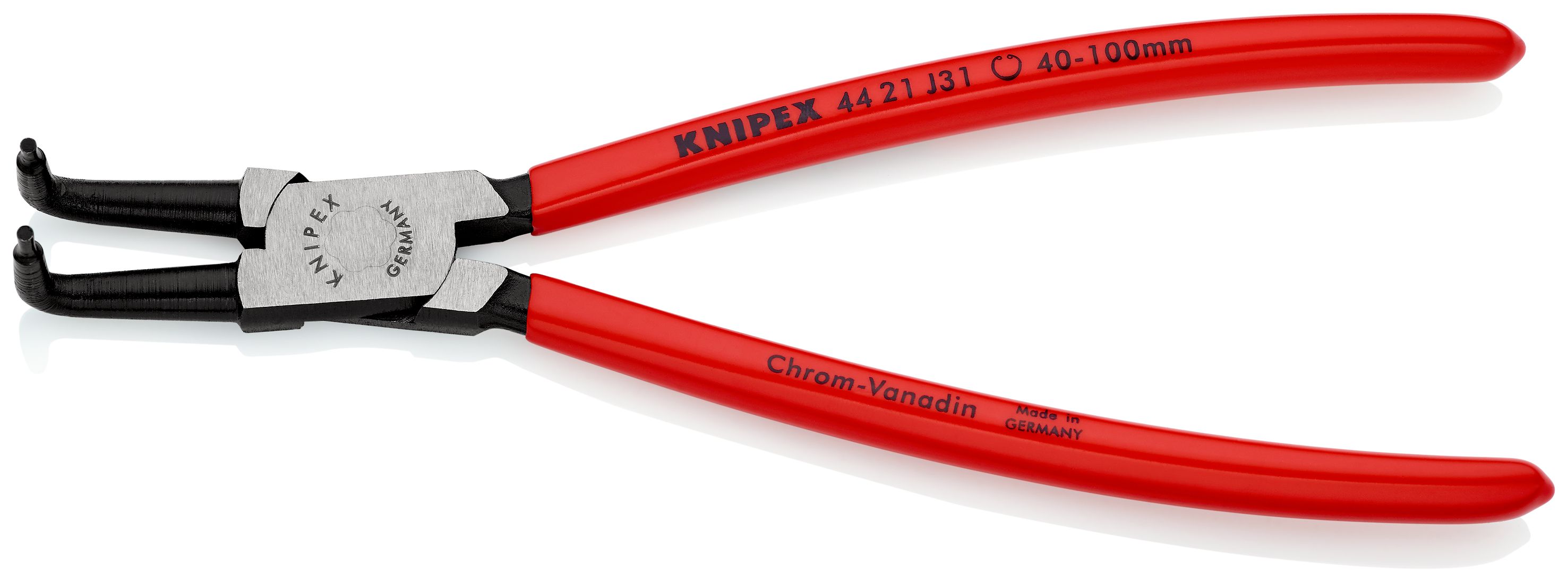 KNIPEX 44 21 J31 Kleště na pojistné kroužky pro vnitřní kroužky v otvorech potaženo plastem atramentované na černo 215 mm
