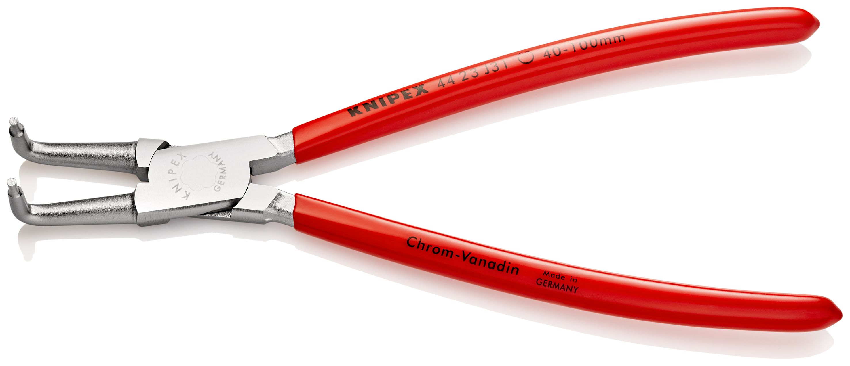 KNIPEX 44 23 J31 Kleště na pojistné kroužky pro vnitřní kroužky v otvorech potaženo plastem chromované 215 mm