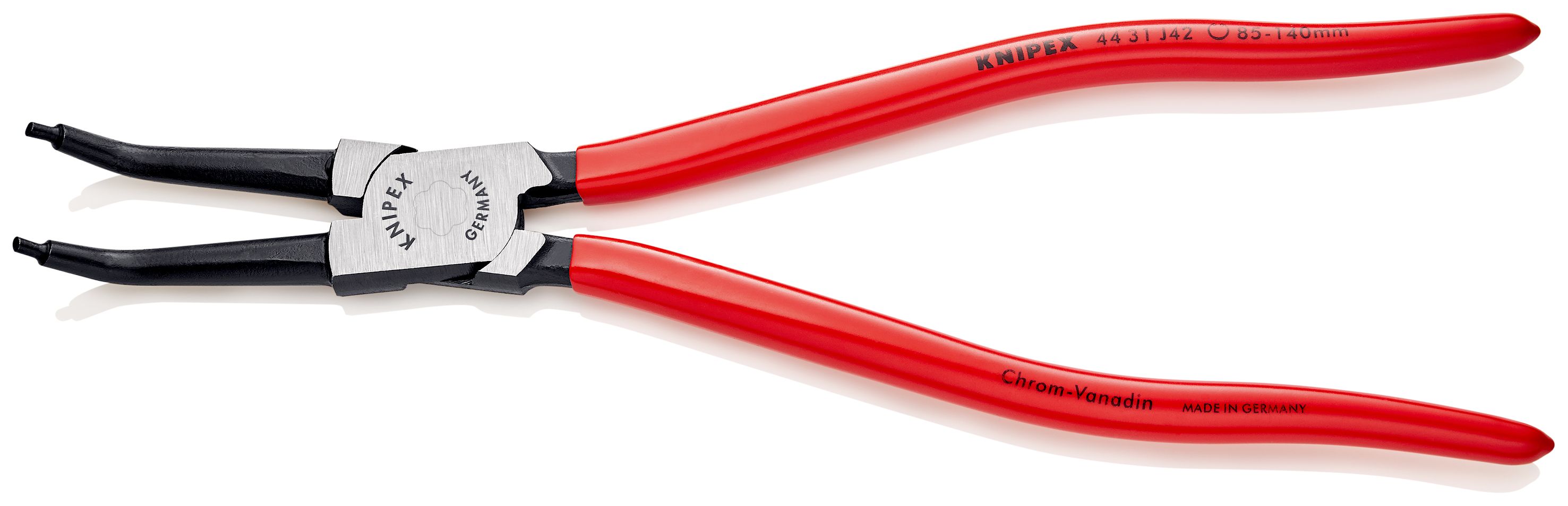 KNIPEX 44 31 J42 Kleště na pojistné kroužky pro vnitřní kroužky v otvorech Nahnutý v úhlu 45° potaženo plastem atramentované na černo 310 mm