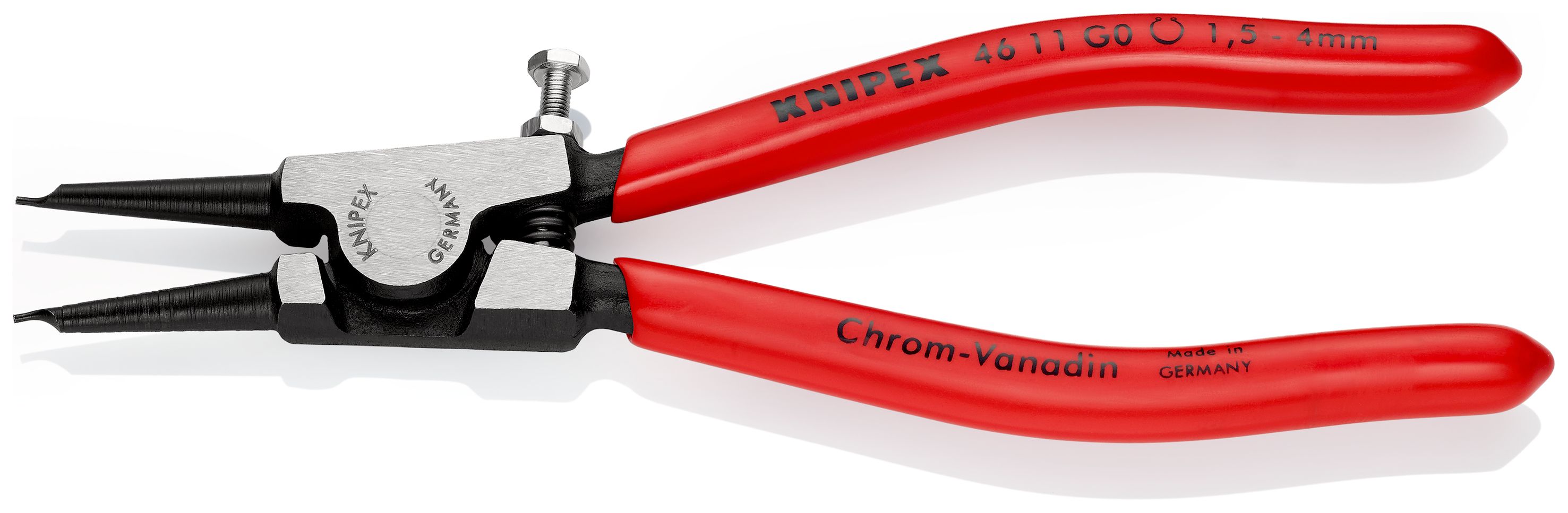 KNIPEX 46 11 G0 Kleště na pojistné kroužky pro upínací kroužky na hřídelích potaženo plastem atramentované na černo 140 mm