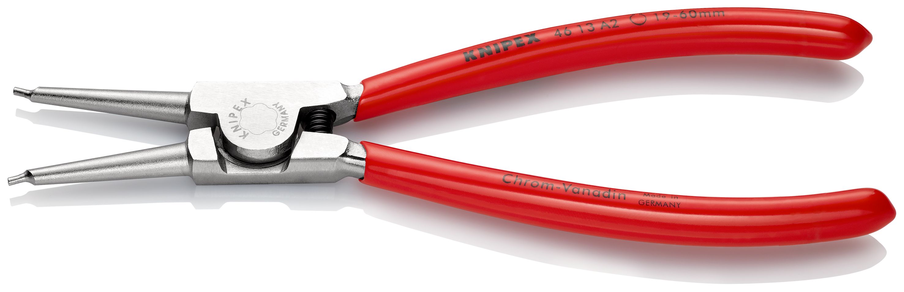 KNIPEX 46 13 A2 Kleště na pojistné kroužky pro vnější kroužky na hřídelích potaženo plastem chromované 180 mm