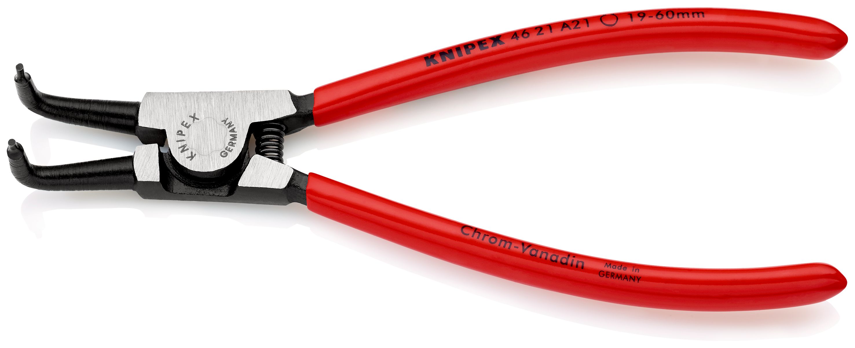 KNIPEX 46 21 A21 Kleště na pojistné kroužky pro vnější kroužky na hřídelích potaženo plastem atramentované na černo 170 mm