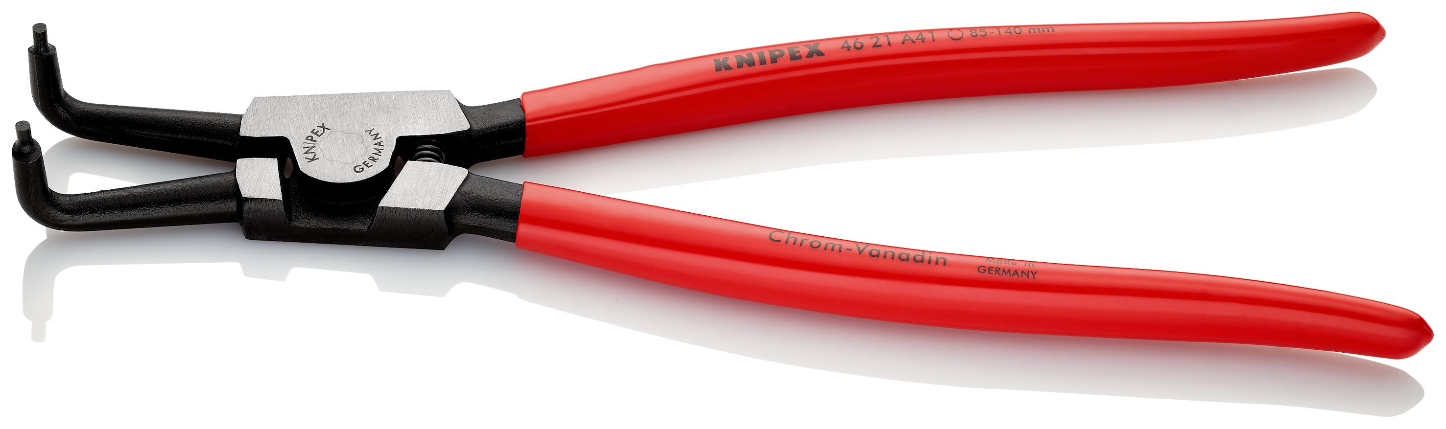 KNIPEX 46 21 A41 Kleště na pojistné kroužky pro vnější kroužky na hřídelích potaženo plastem atramentované na černo 300 mm
