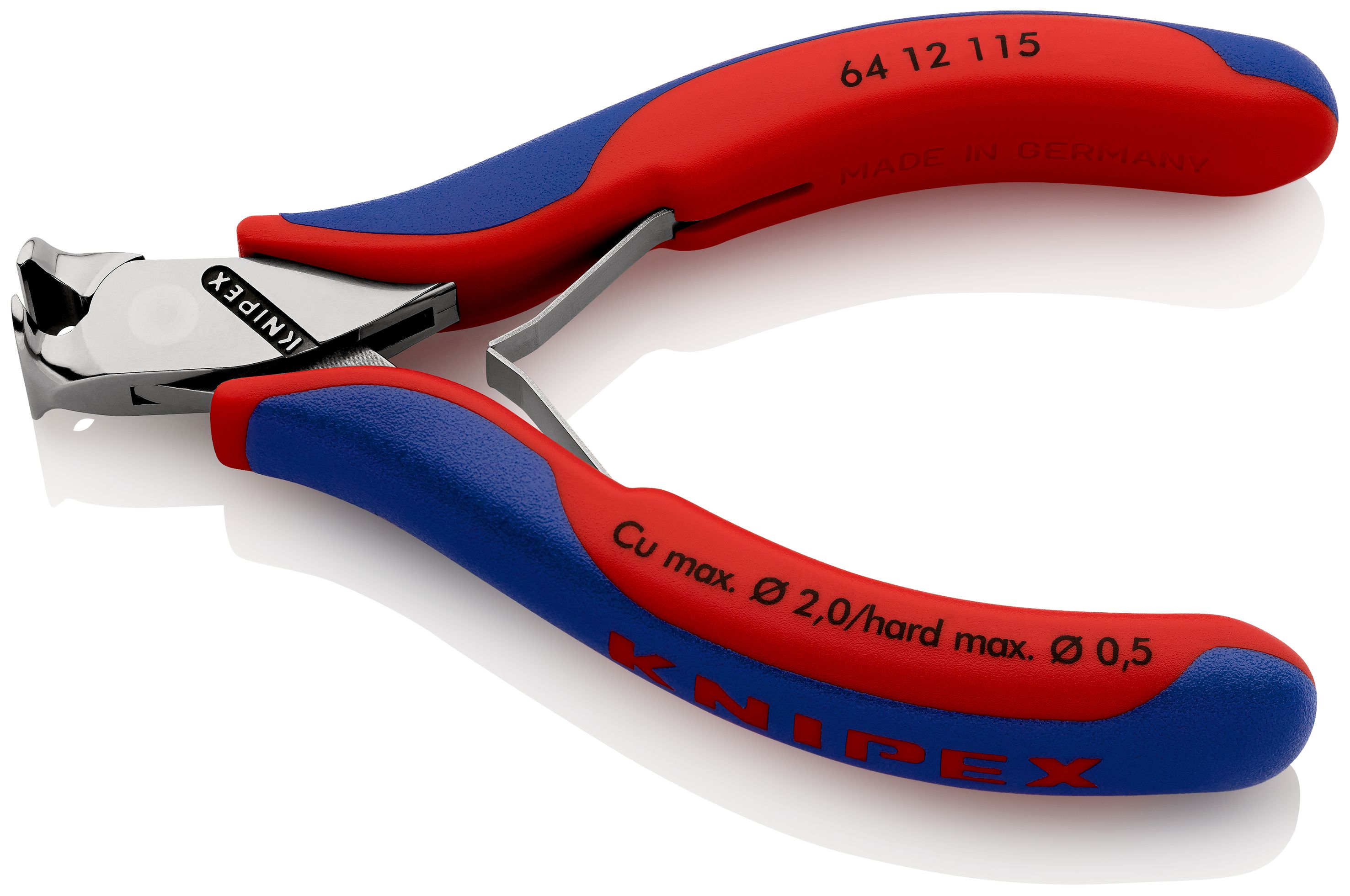 KNIPEX 64 12 115 Čelní štípací kleště pro elektroniku s vícekomponentními rukojeťmi 115 mm