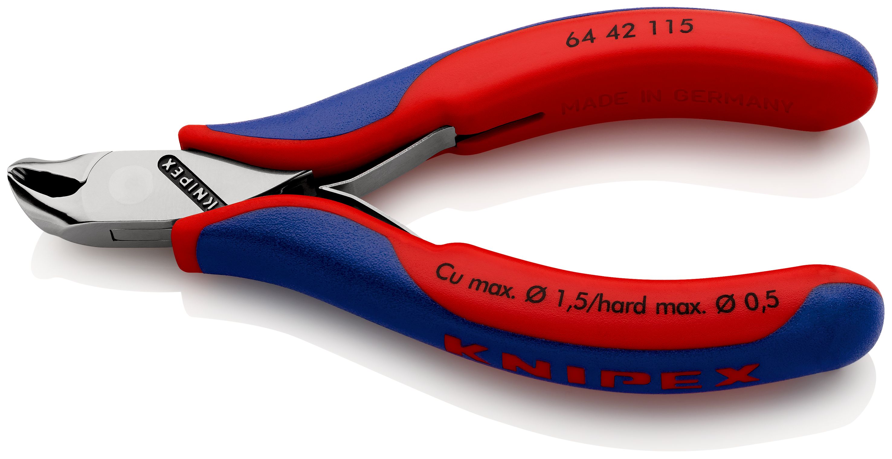 KNIPEX 64 42 115 Čelní štípací kleště pro elektroniku s vícekomponentními rukojeťmi 115 mm