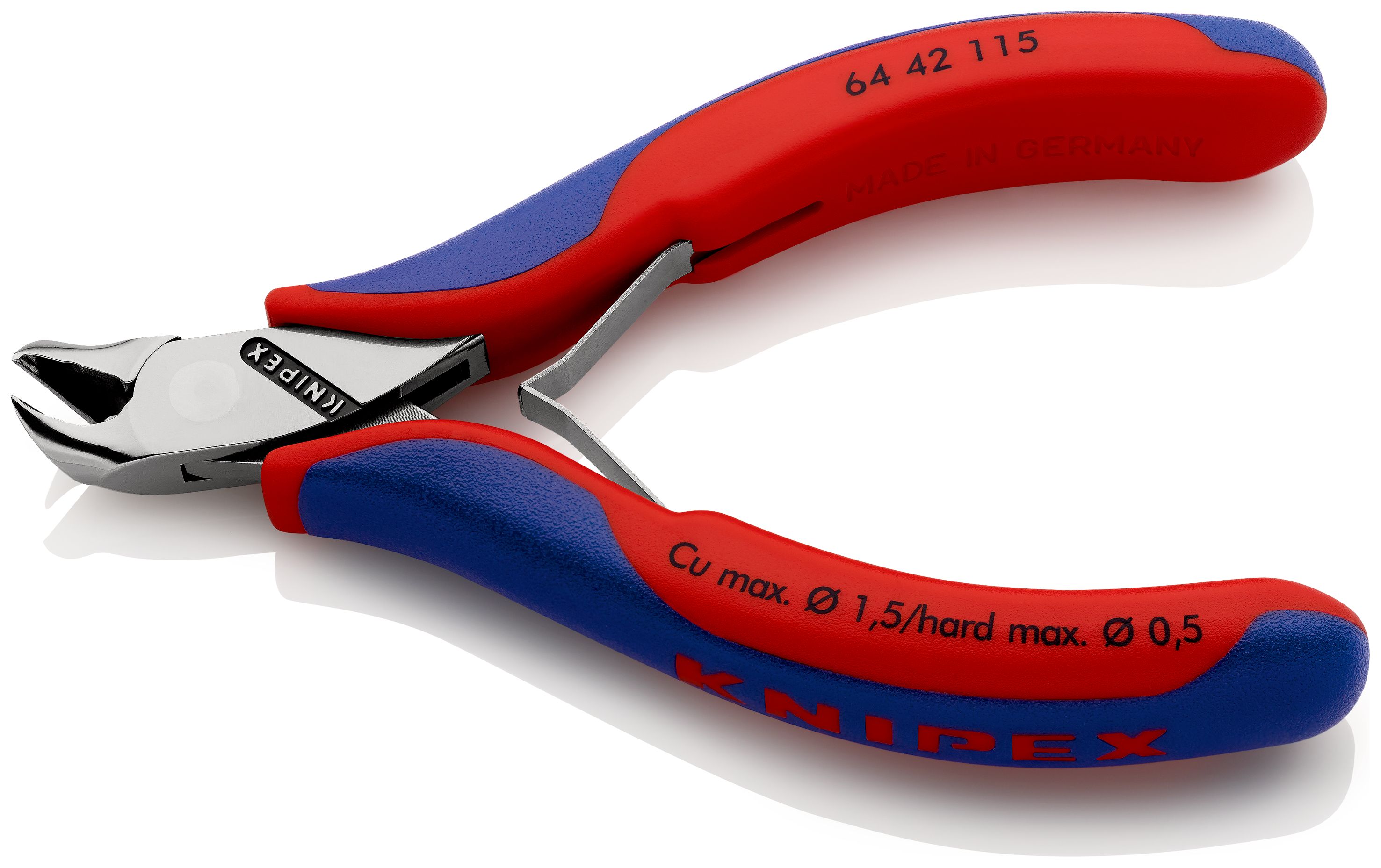 KNIPEX 64 42 115 Čelní štípací kleště pro elektroniku s vícekomponentními rukojeťmi 115 mm