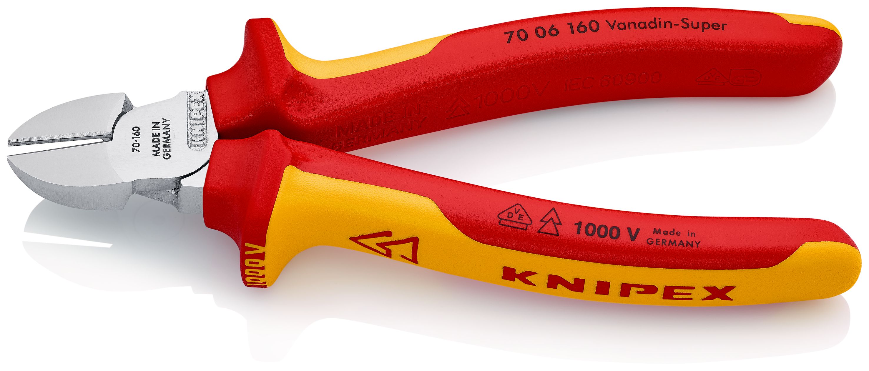 KNIPEX 70 06 160 Boční štípací kleště izolované vícesložkovými návleky, certifikace VDE chromované 160 mm