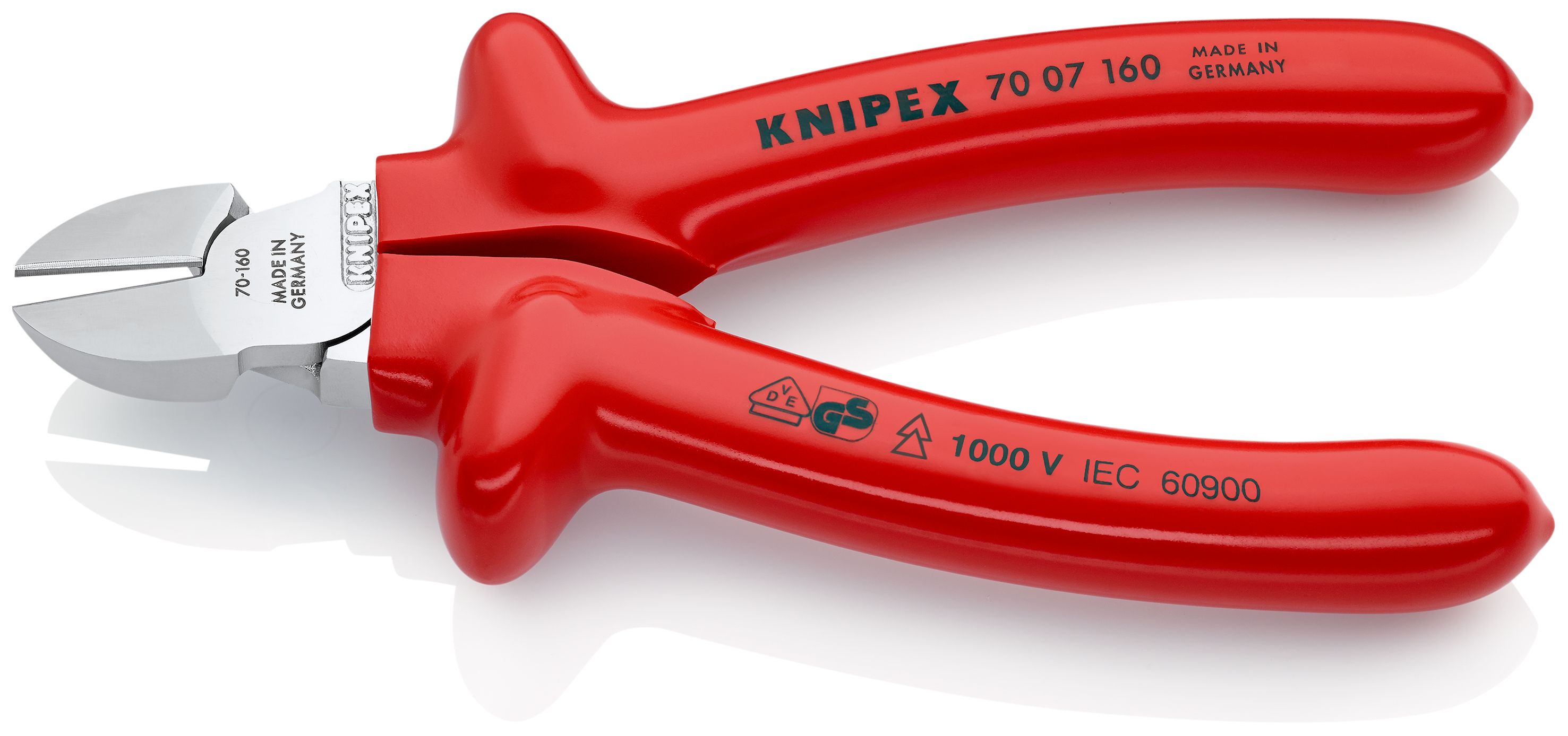 KNIPEX 70 07 160 Boční štípací kleště izolace nanášená ponorem, zkoušeno podle norem VDE chromované 160 mm