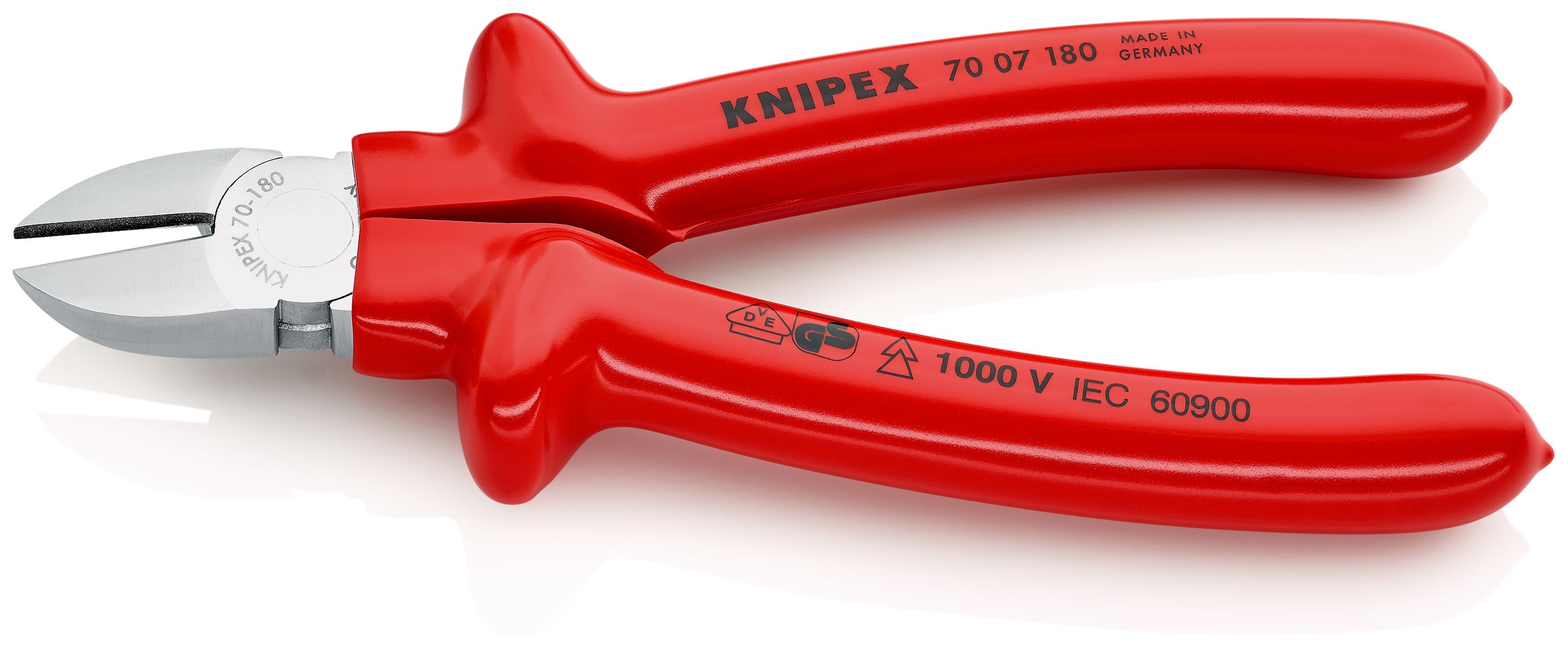 KNIPEX 70 07 180 Boční štípací kleště izolace nanášená ponorem, zkoušeno podle norem VDE chromované 180 mm