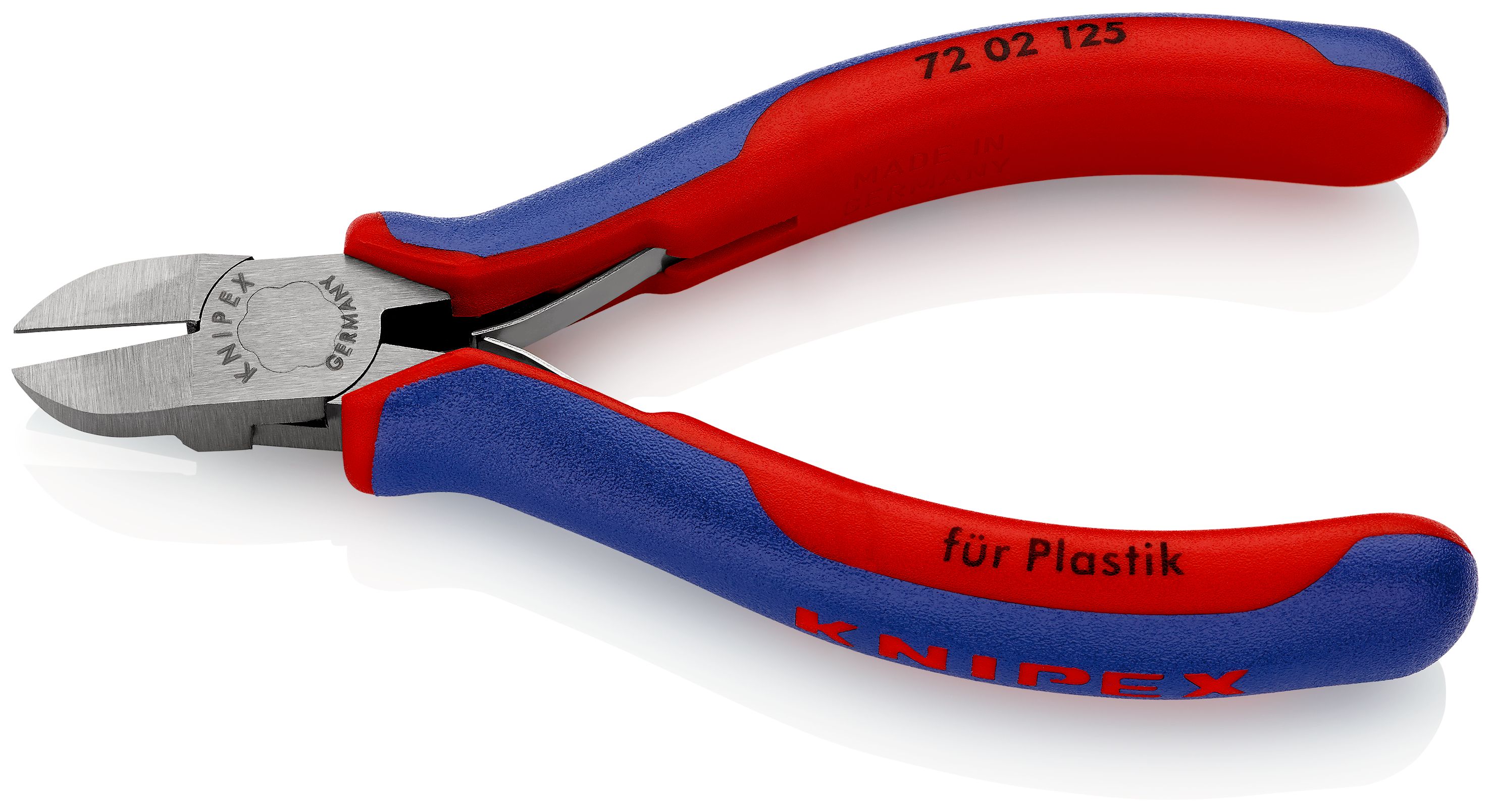 KNIPEX 72 02 125 Boční štípací kleště na umělou hmotu s vícekomponentními rukojeťmi 125 mm