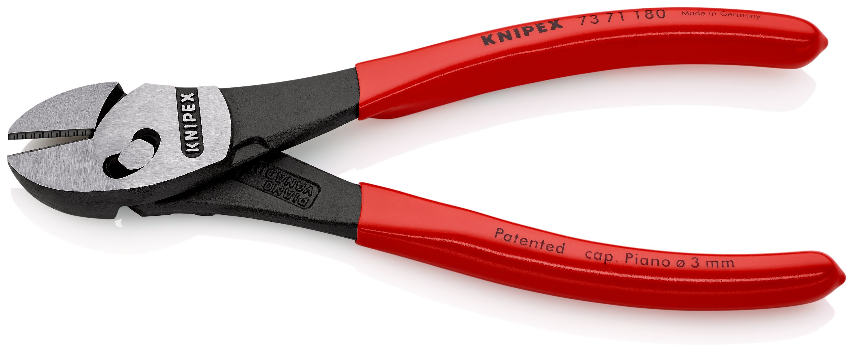 KNIPEX 73 71 180 TwinForce® Vysoce výkonné kleště na štípání drátu potaženo plastem atramentované na černo 180 mm