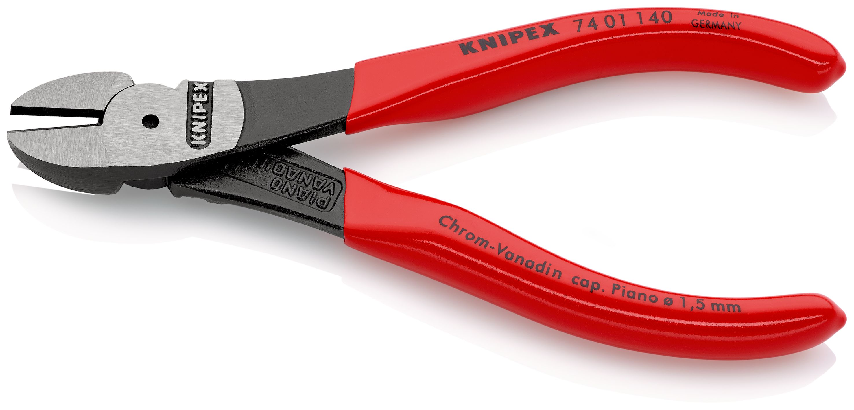 KNIPEX 74 01 140 Silové boční štípací kleště potaženo plastem atramentované na černo 140 mm