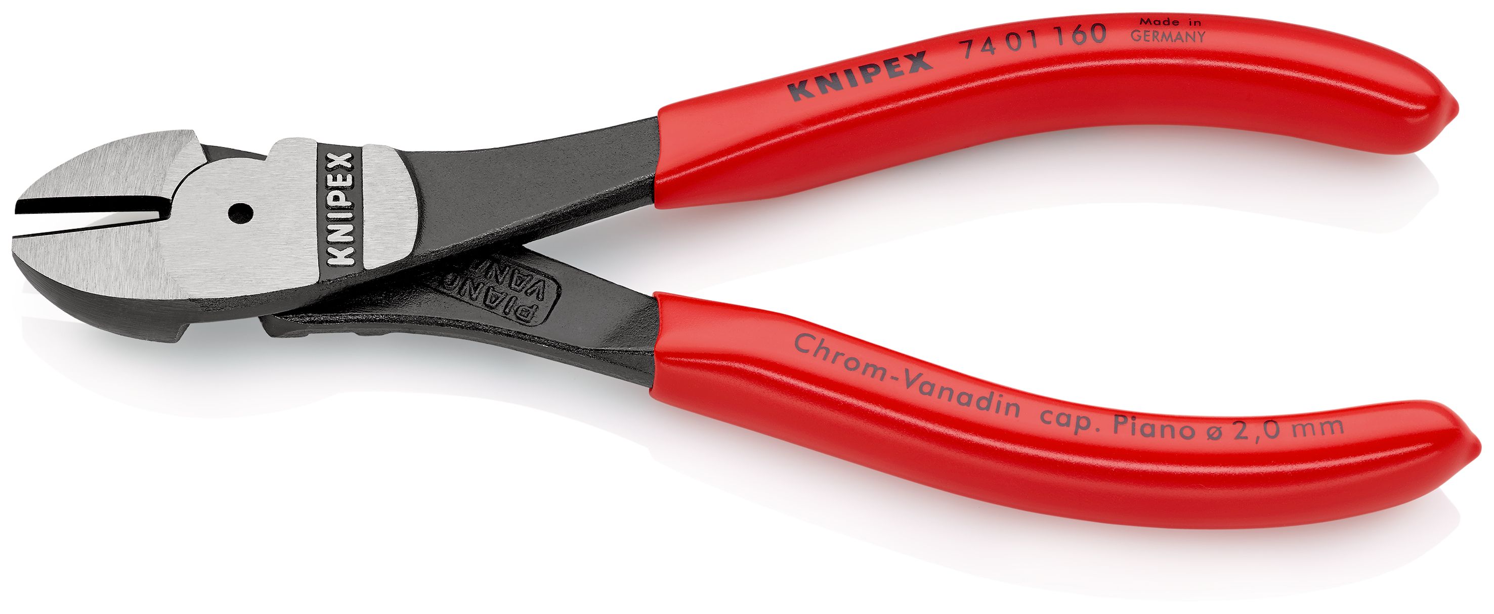 KNIPEX 74 01 160 Silové boční štípací kleště potaženo plastem atramentované na černo 160 mm