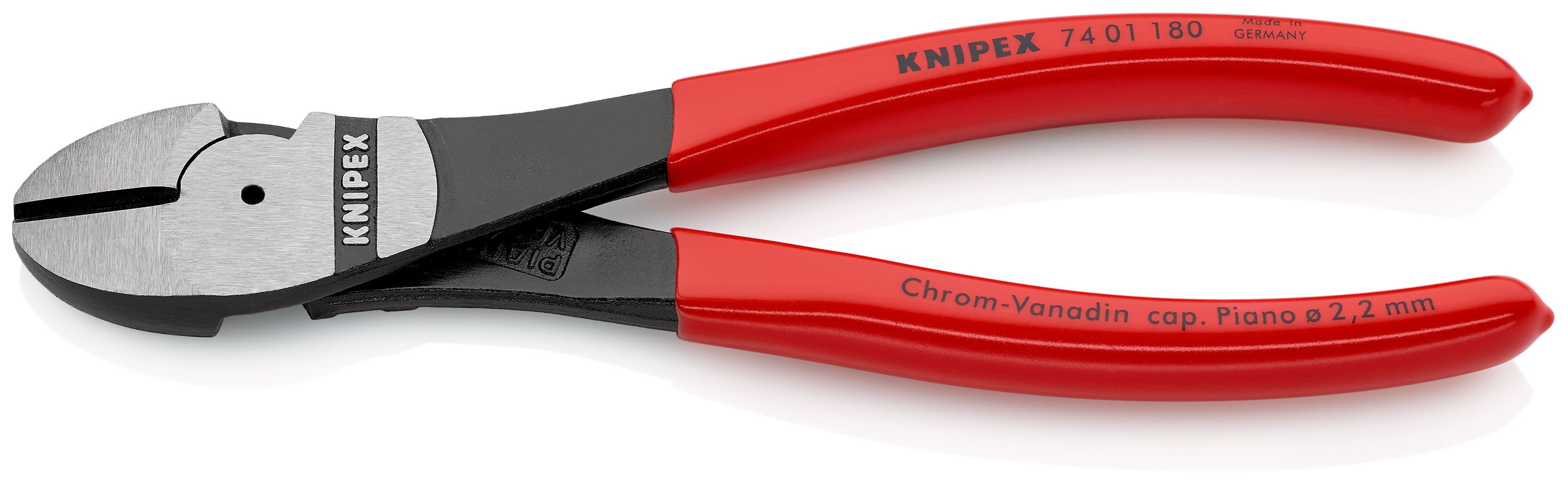 KNIPEX 74 01 180 Silové boční štípací kleště potaženo plastem atramentované na černo 180 mm