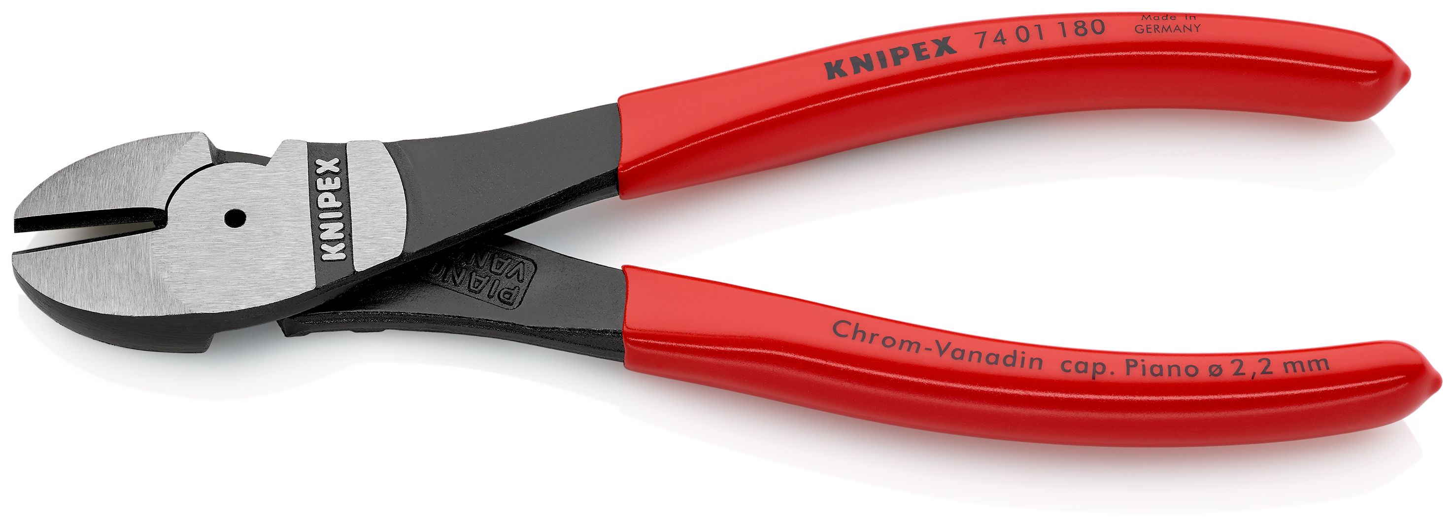 KNIPEX 74 01 180 Silové boční štípací kleště potaženo plastem atramentované na černo 180 mm