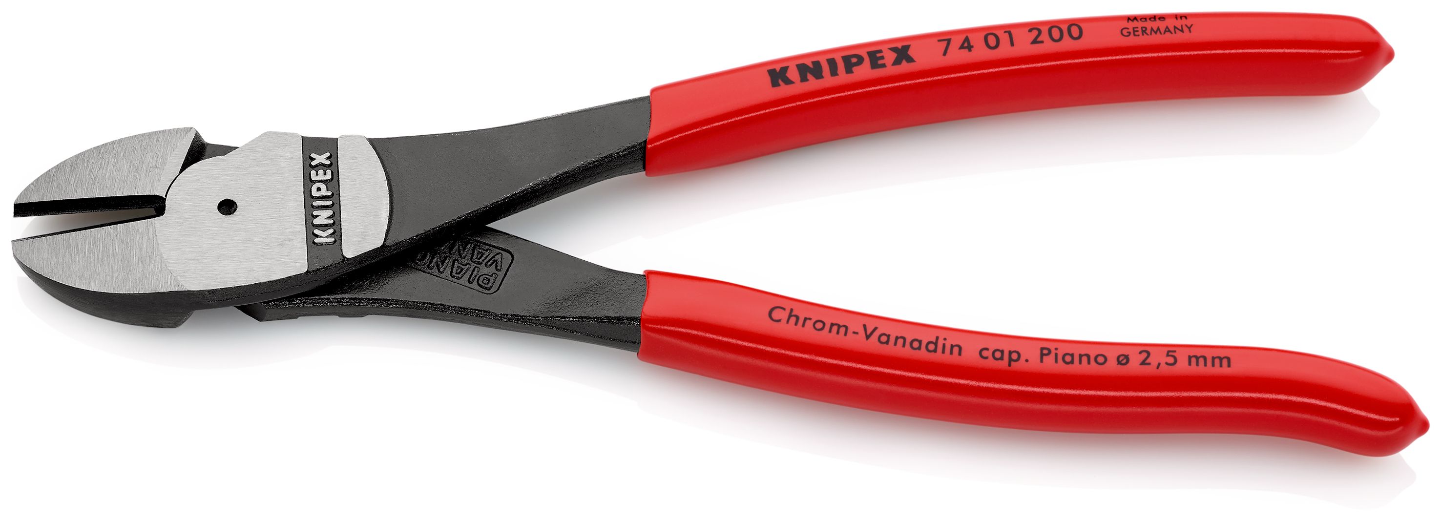KNIPEX 74 01 200 Silové boční štípací kleště potaženo plastem atramentované na černo 200 mm