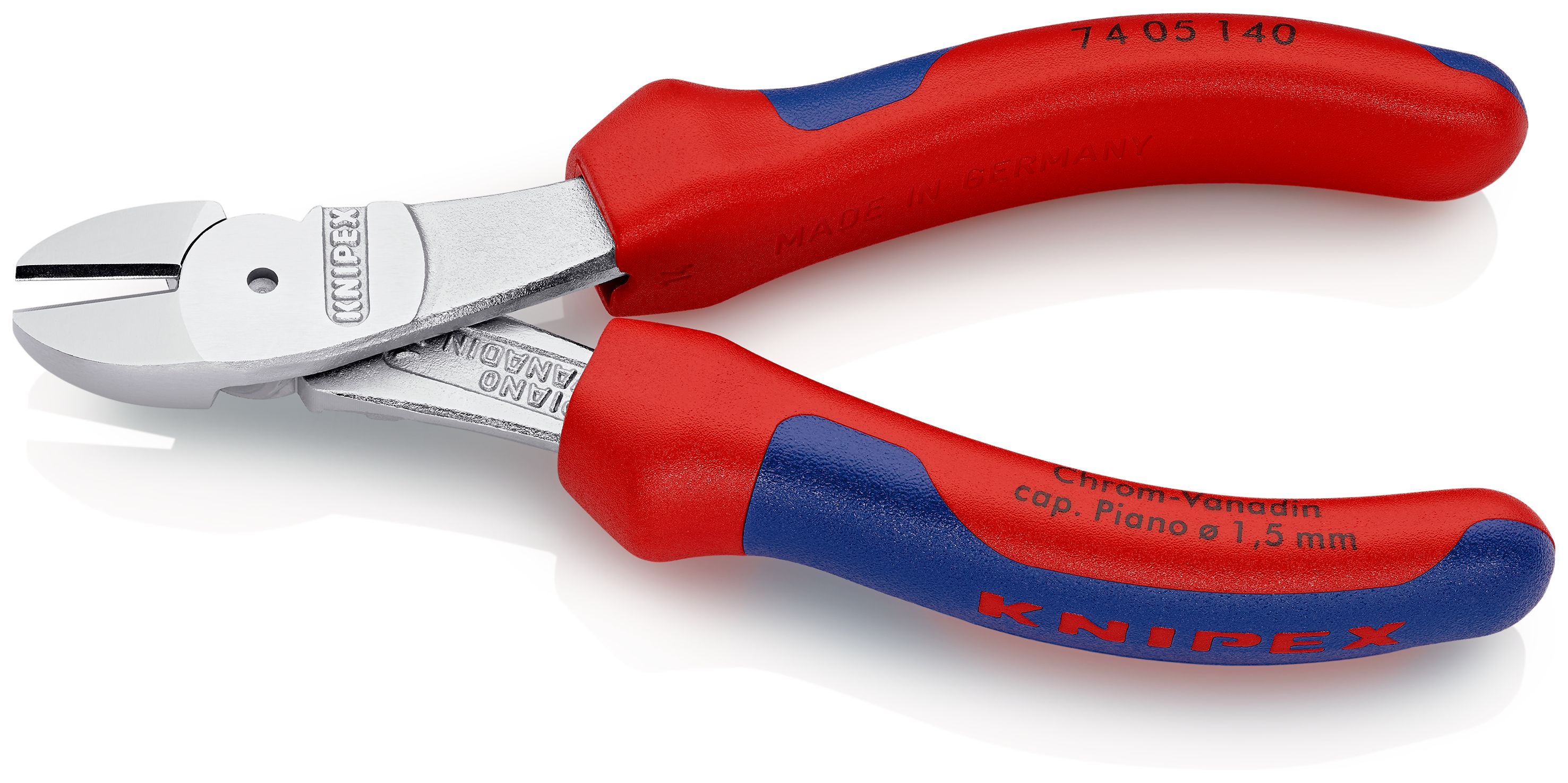 KNIPEX 74 05 140 Silové boční štípací kleště s vícekomponentními rukojeťmi chromované 140 mm