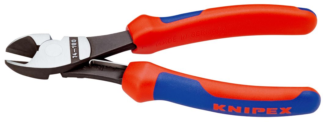 KNIPEX 74 12 180 Silové boční štípací kleště s vícekomponentními rukojeťmi atramentované na černo 180 mm