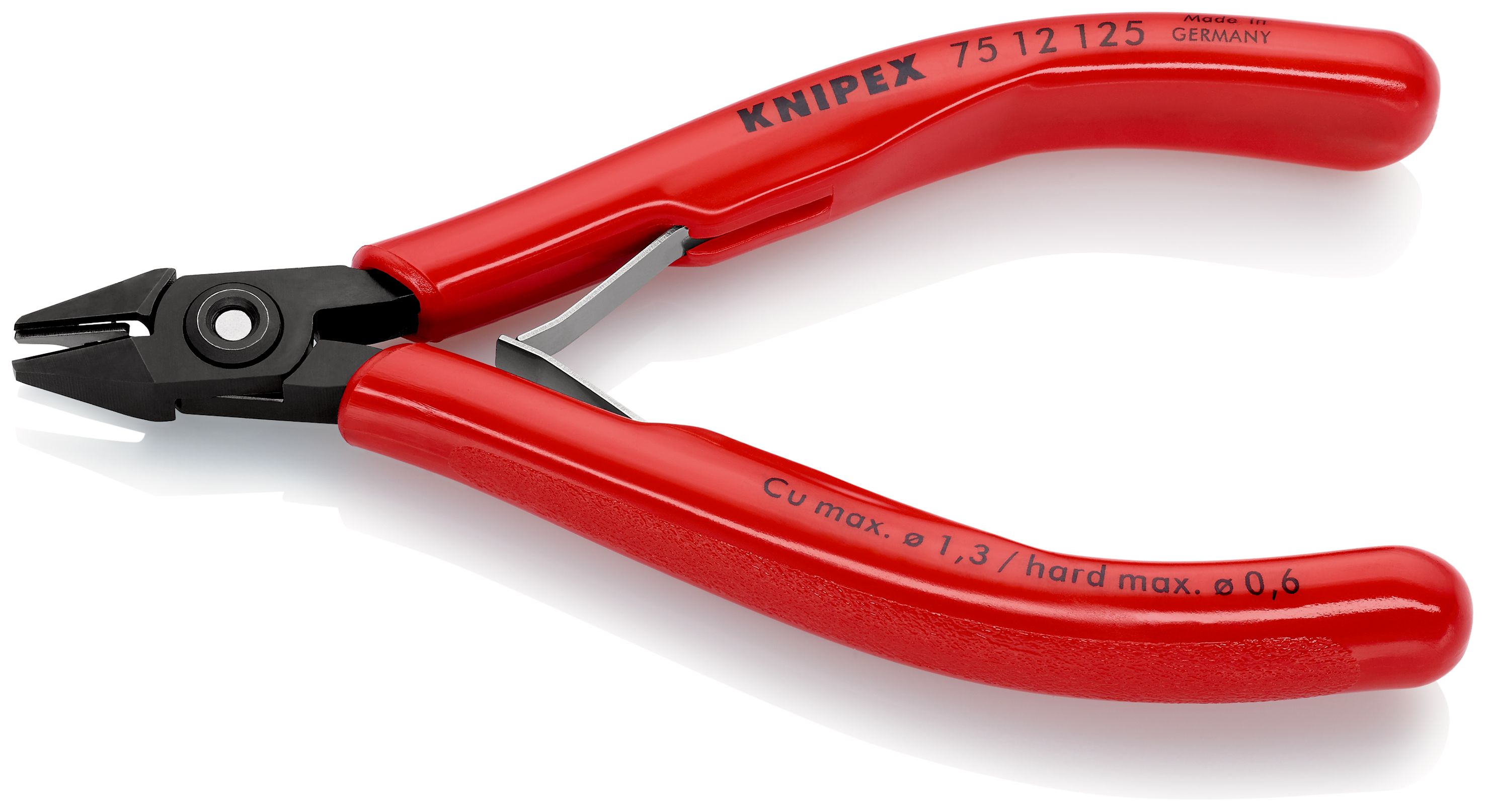 KNIPEX 75 12 125 Boční štípací kleště pro elektroniku s návleky z umělé hmoty leštěné 125 mm