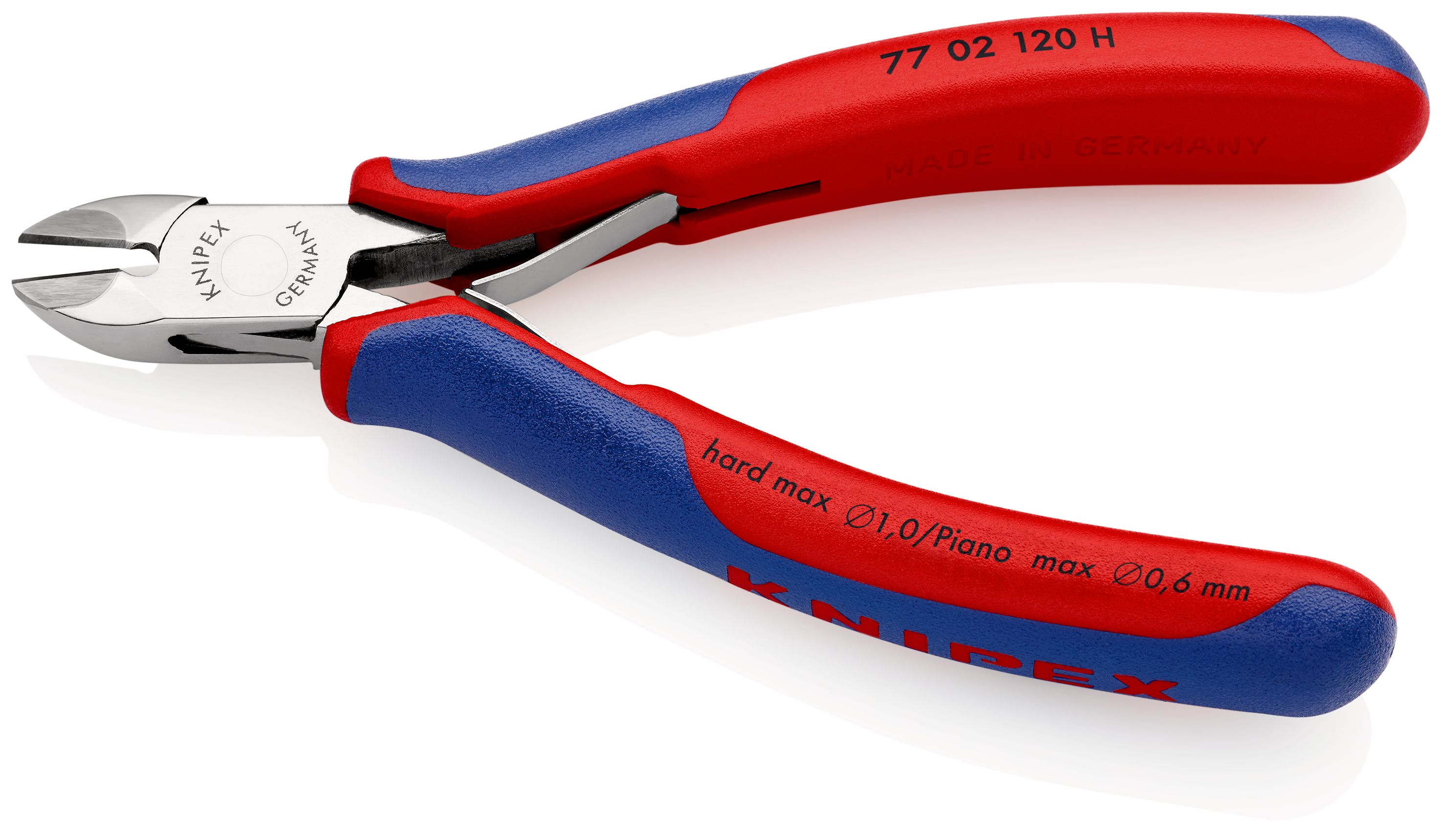 KNIPEX 77 02 120 H Elektronické boční štípací kleště s vsazeným karbidovým břitem s vícekomponentními rukojeťmi 120 mm